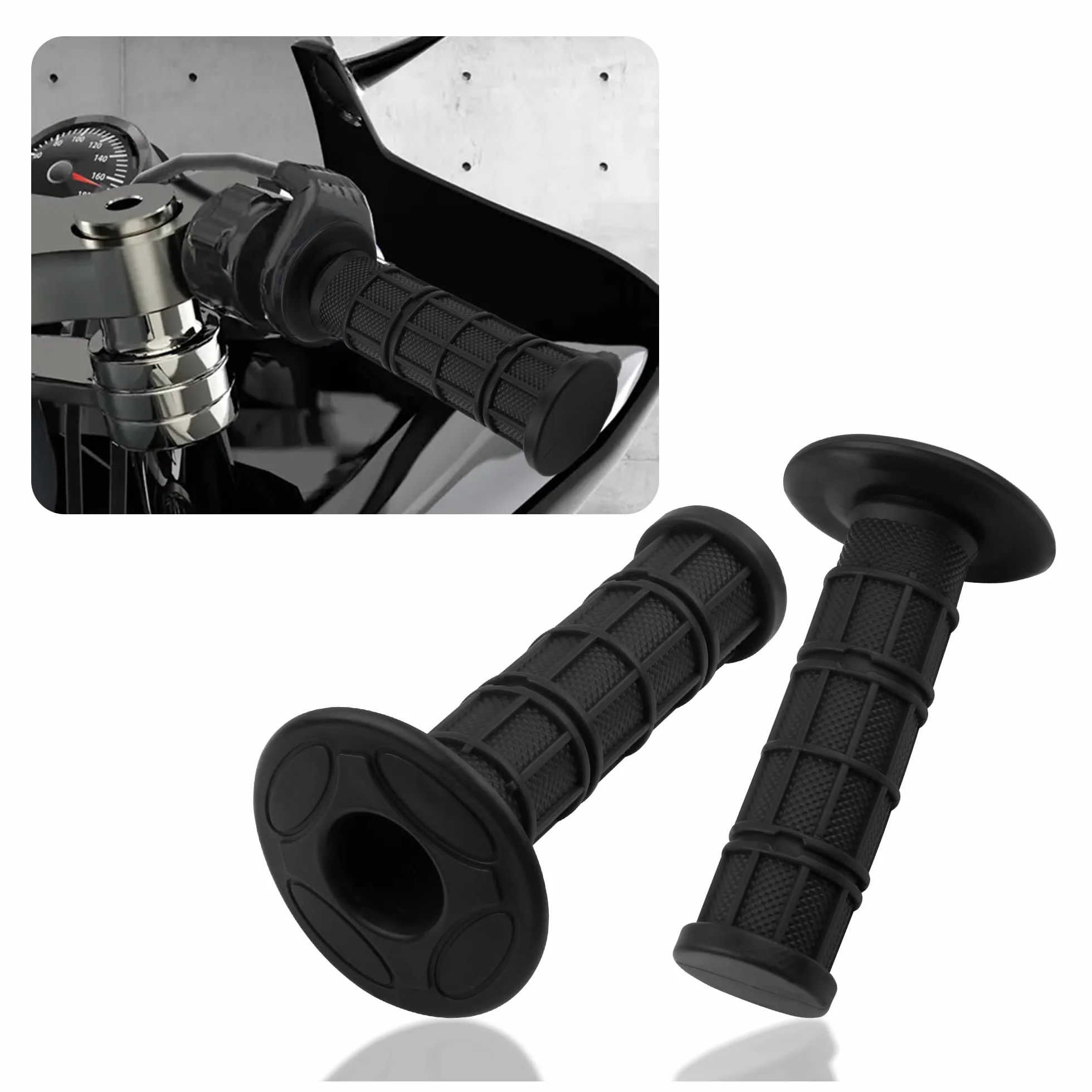 2 pezzi maniglia per moto, gomma antiscivolo, manico per moto, con 22 mm a sinistra e 24 mm a destra, compatibili con CRF KXF, universale, da polso e moto, accessori per donne e uomini