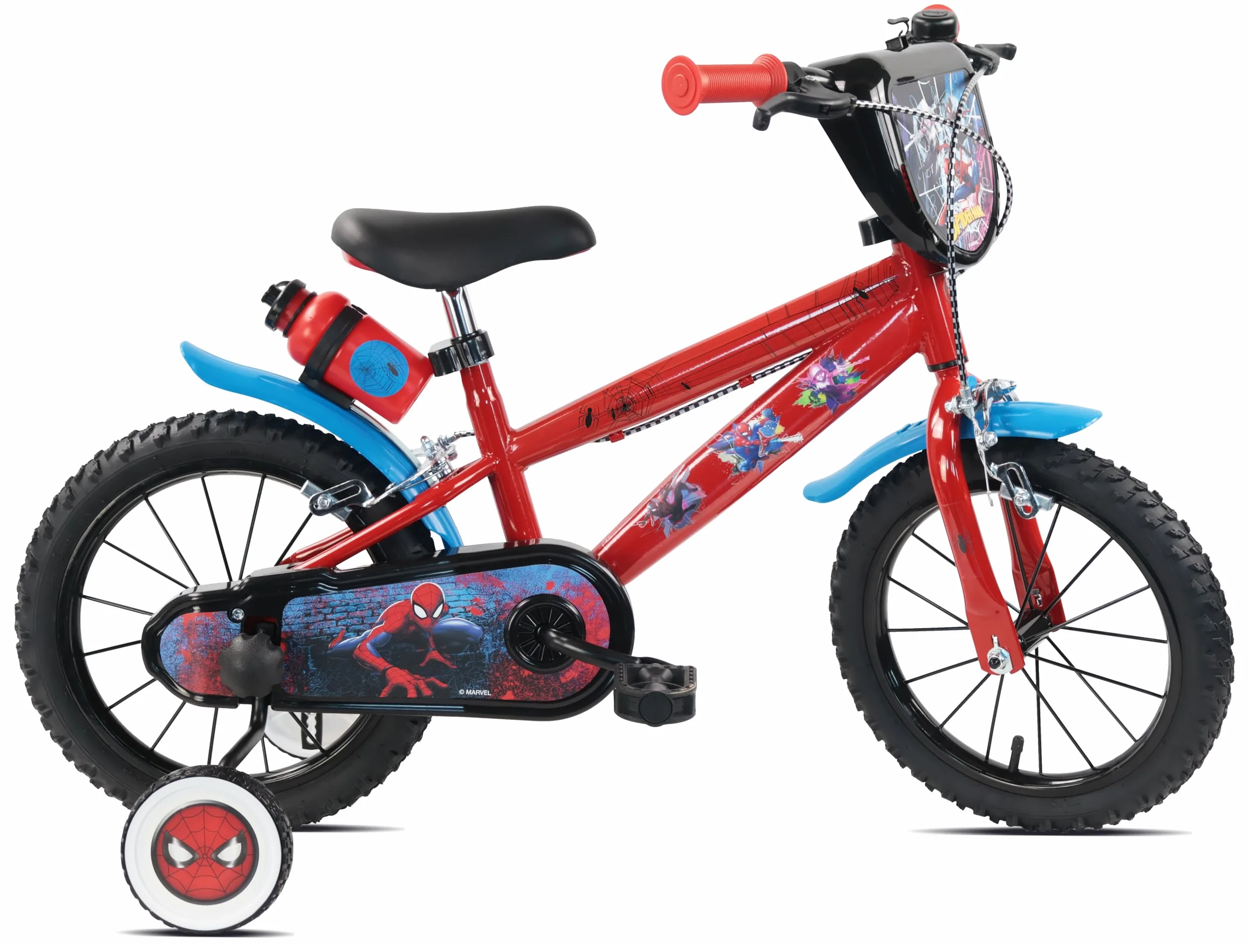 Denver Bike Bicicletta Bambino 14 Pollici Spiderman 3-5 Anni Rotelle Removibili Freni Caliper Telaio Acciaio