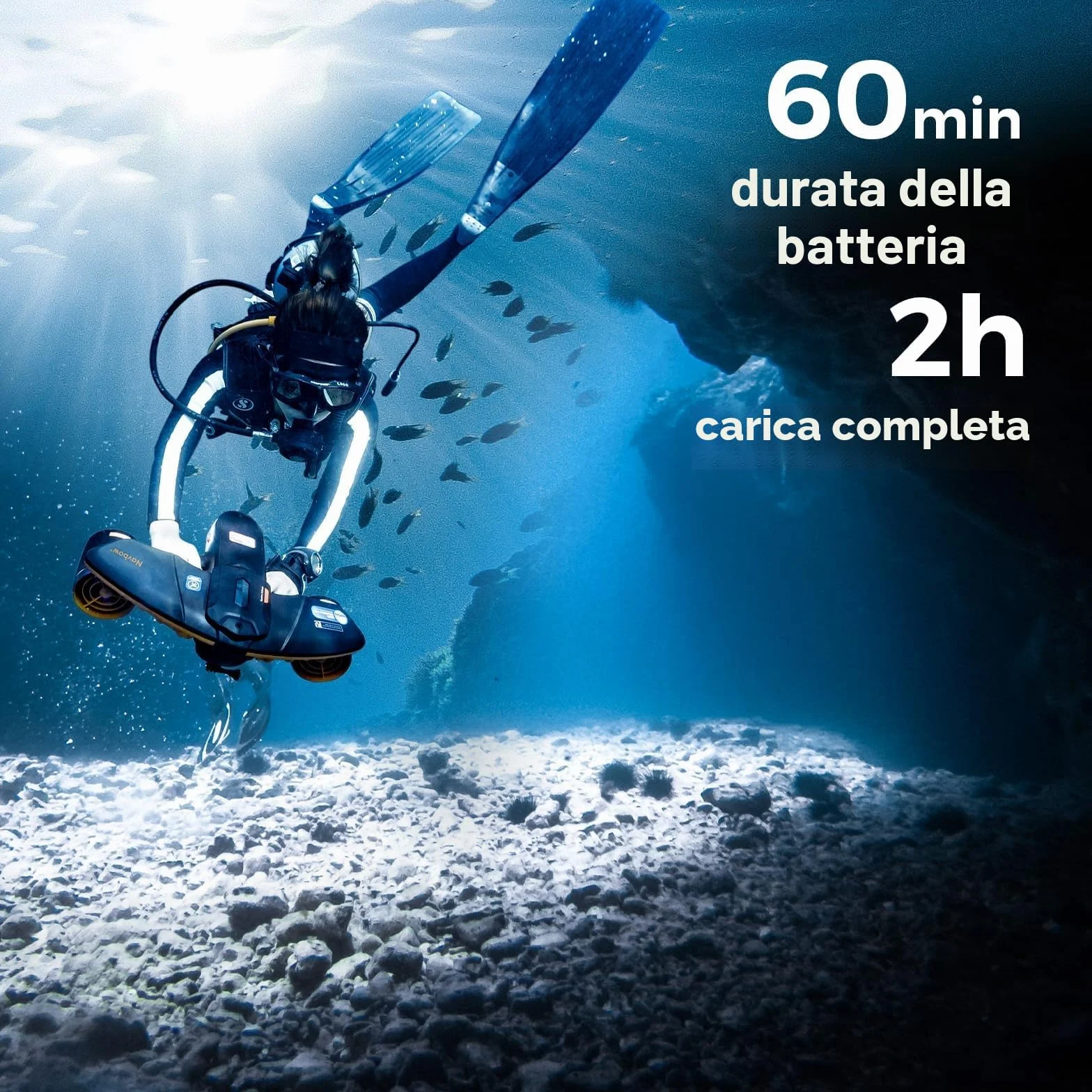 Sublue Navbow Plus Smart Monopattino subacqueo a Doppio Motore con Supporto Action Camera 2 m/s Arancione