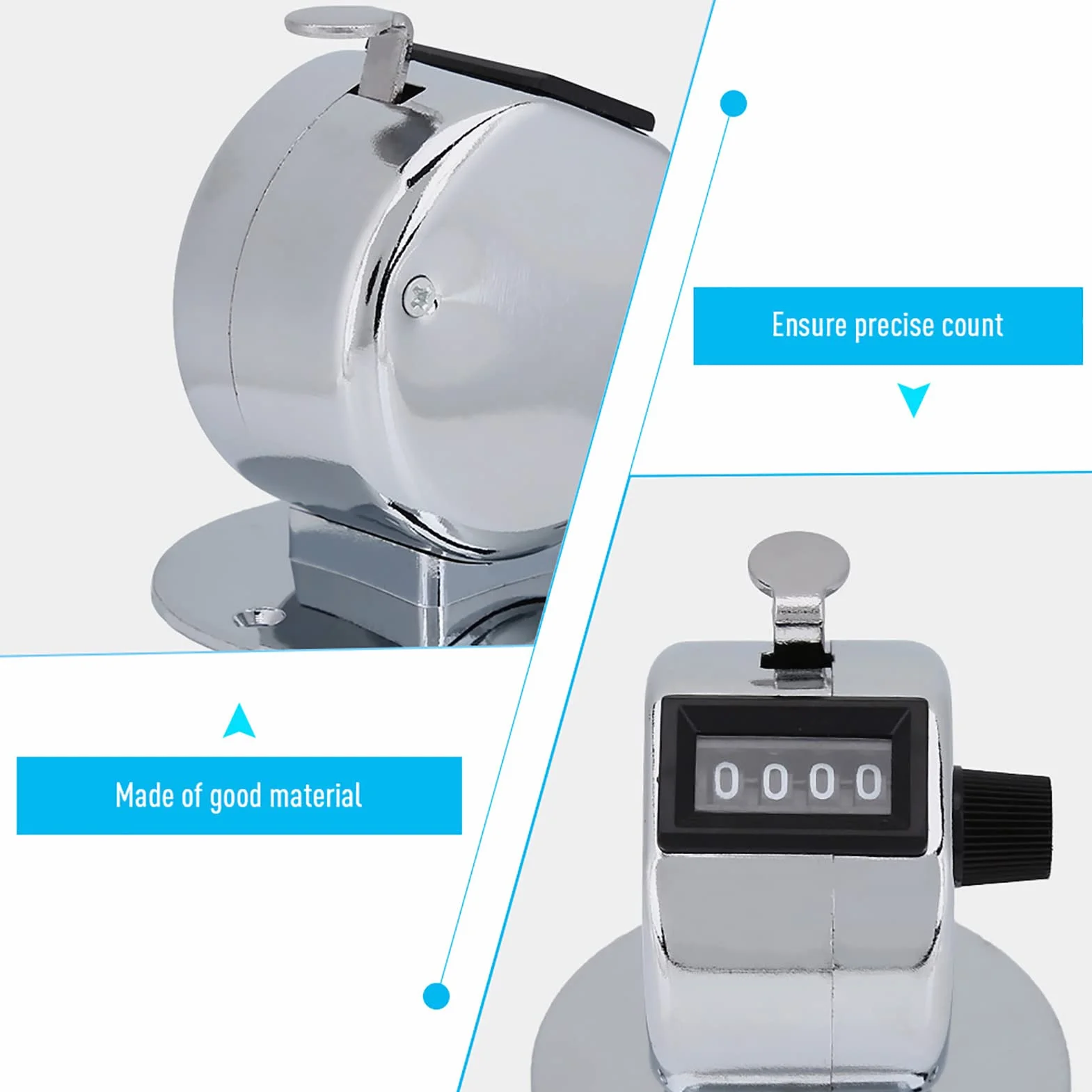 Contatore Contapersone in Metallo 4 Numeri Portatile Clicker