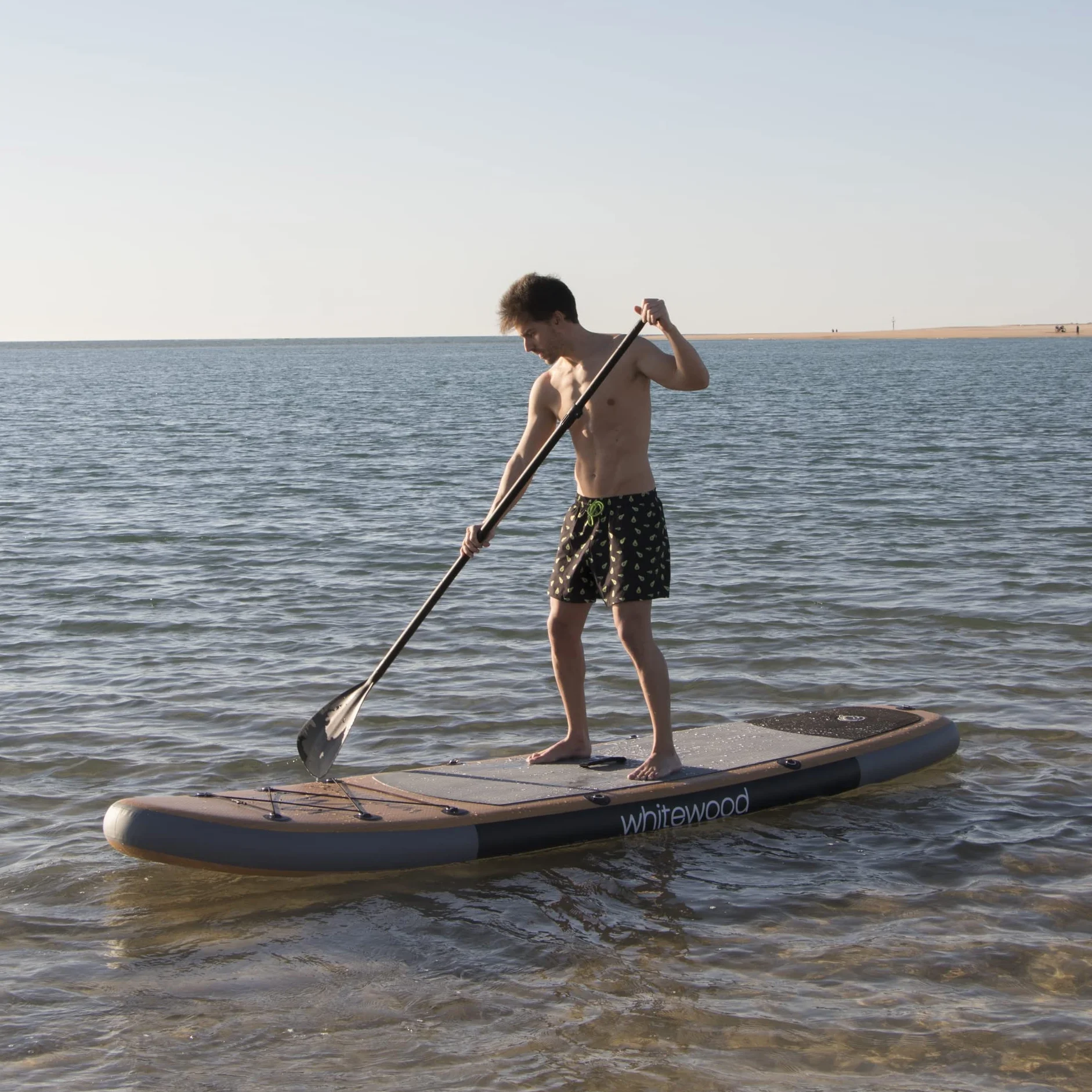 SUP Tavola da Stand Up Paddle Gonfiabile Premium 10-11' 305-335 cm Disegno Legno con Accessori Pagaia Pompa Zaino Borsa Impermeabile 200 kg 2-3 Persone