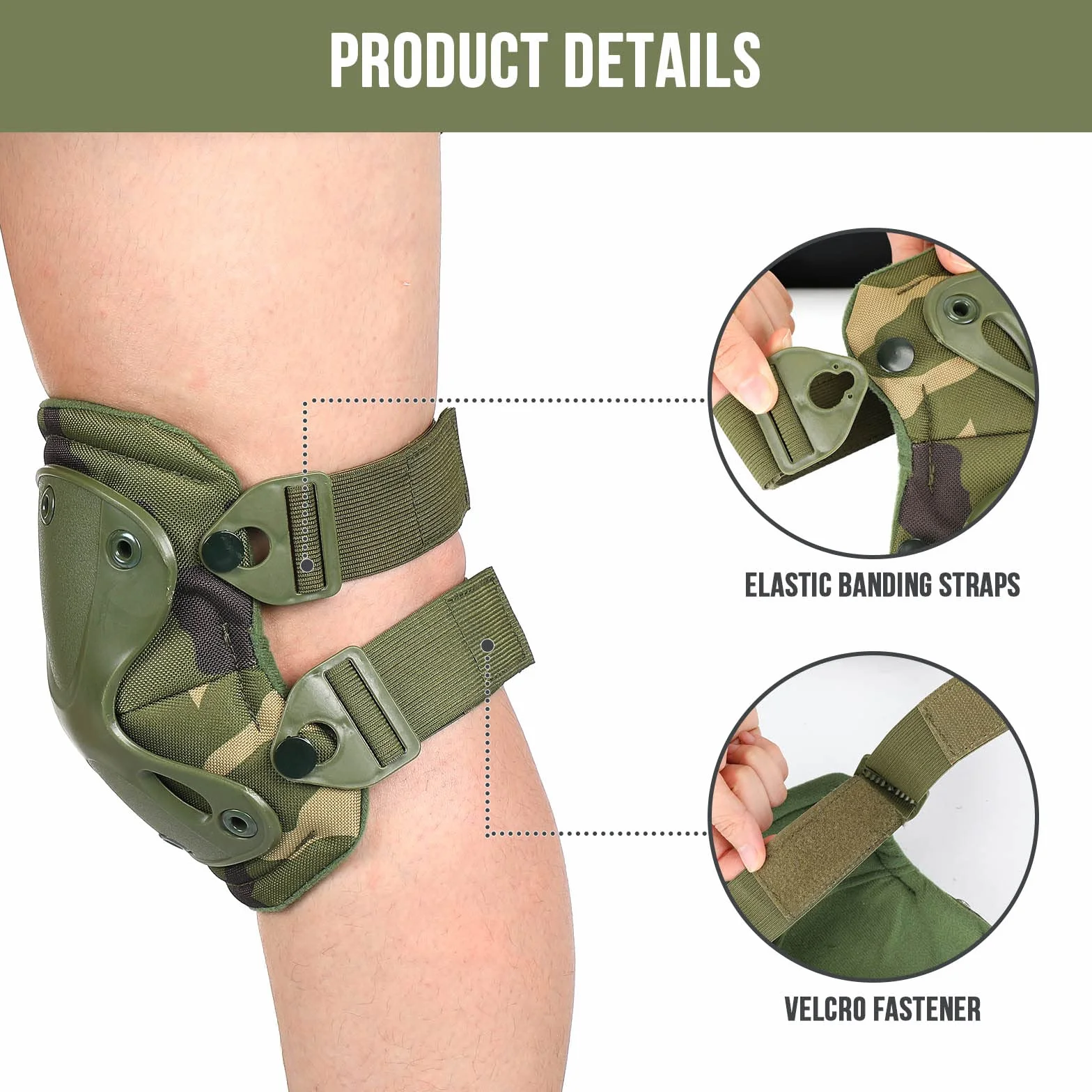 BAIGIO Ginocchiere tattiche Militari per CS Paintball Caccia Airsoft