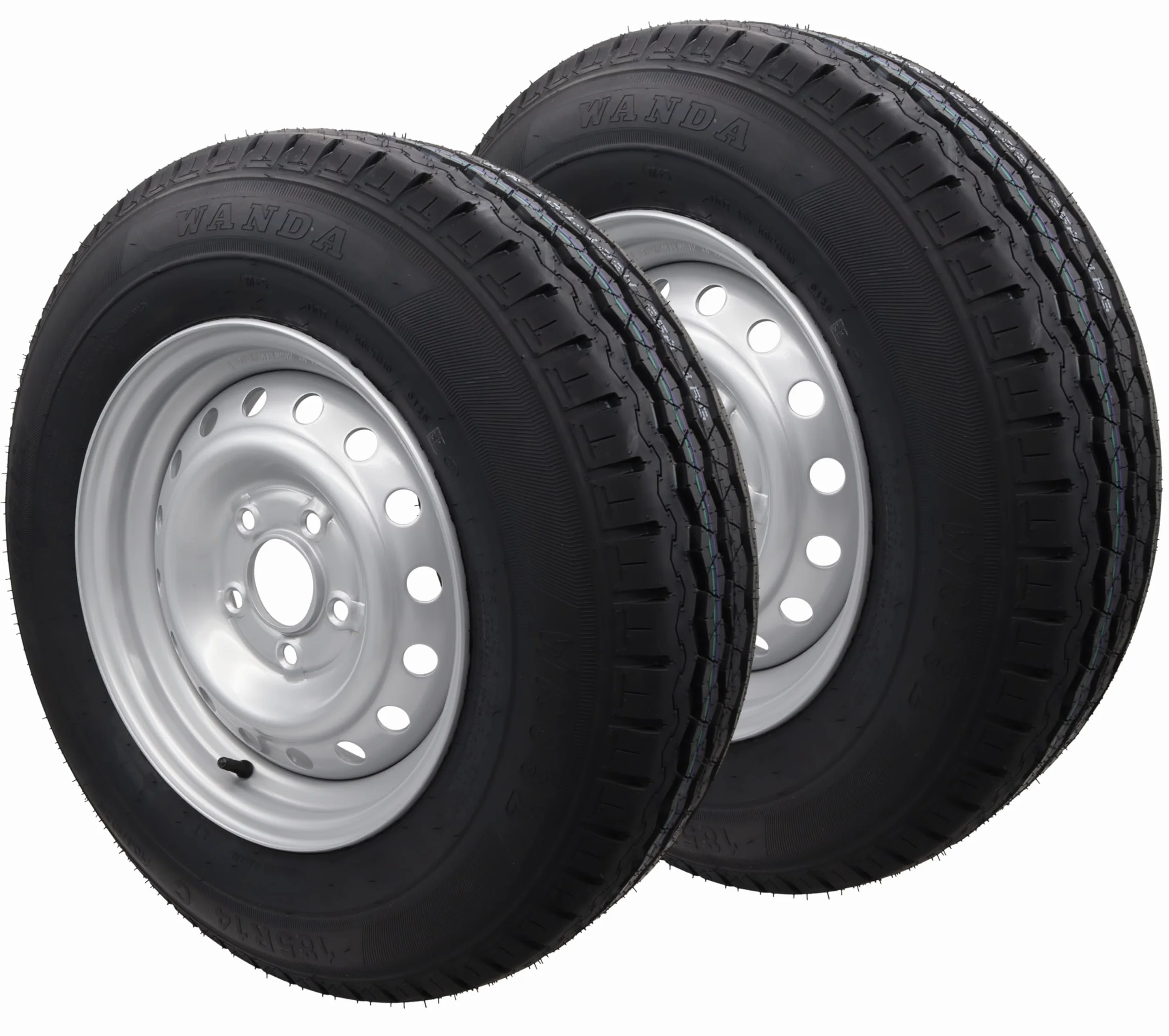 Ruota completa 185R14C 112 x 5, 900 kg, ruote da 14", 185/14 R 14 C, per rimorchio (2 pezzi)