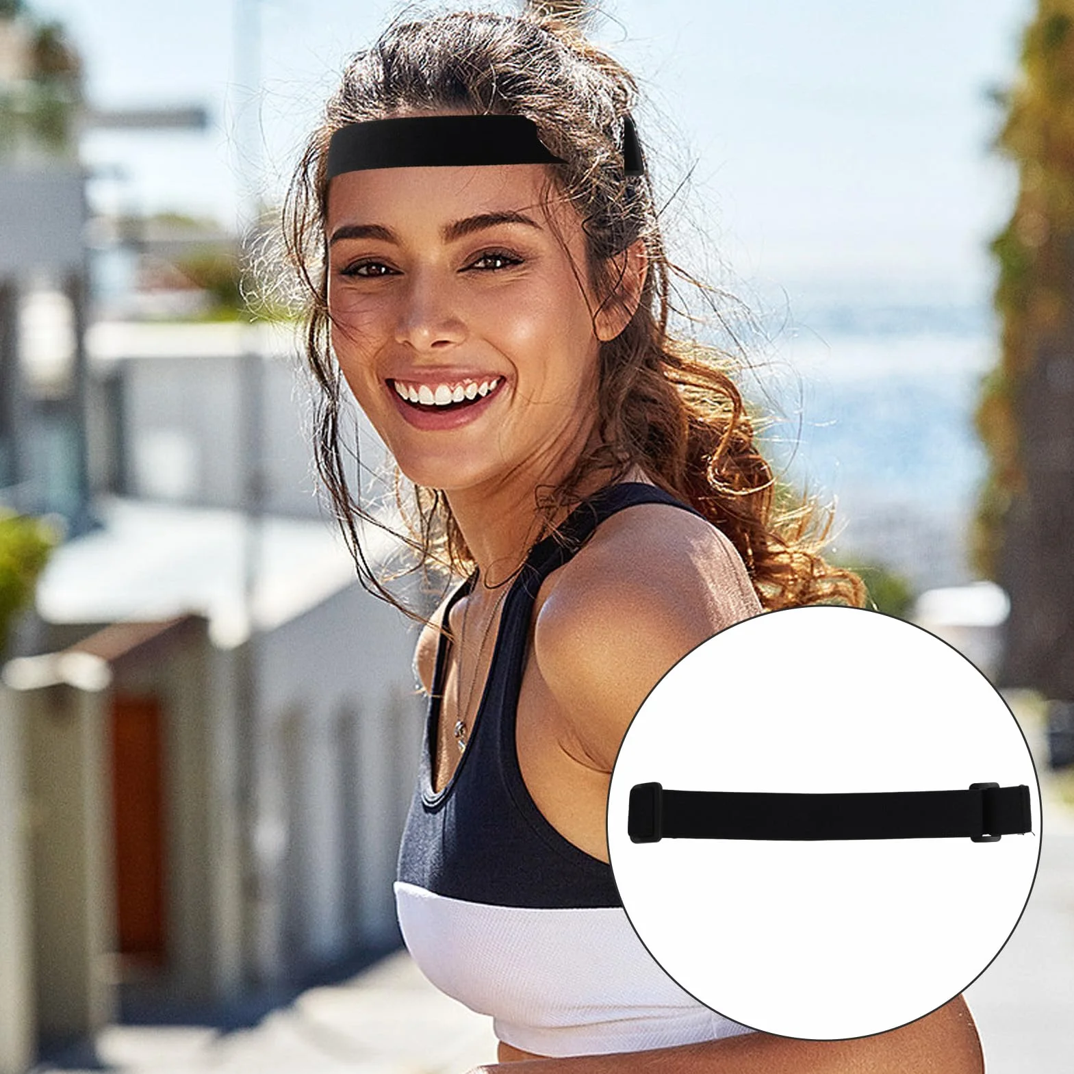 Cinghia per Lampada Frontale Nera Regolabile Compatibile con Molti Modelli Accessorio Outdoor