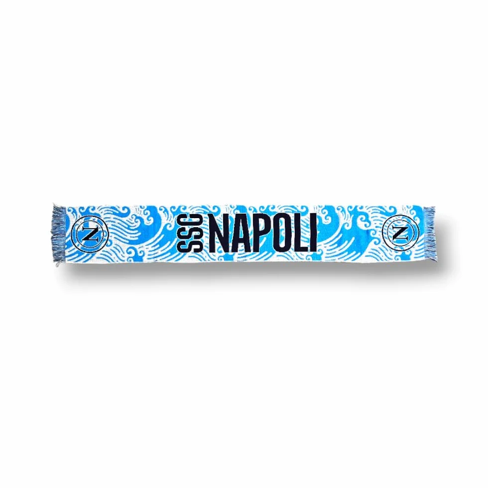 3R Sport Sciarpa SSC Napoli Jacquard Ufficiale 100% Acrilico Azzurro Bianco