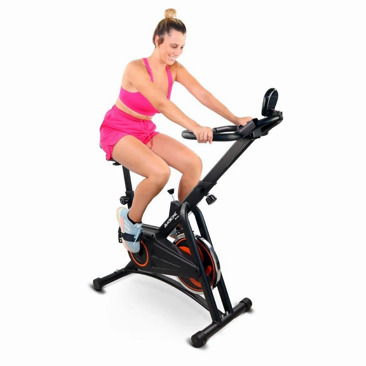 Mobiclinic® fitness, Cyclette da casa, Volano 10 kg, Resistenza regolabile, Makalu, Completamente, Display lcd, Marchio europeo, Cardiofrequenzimetro, Porta cellulare