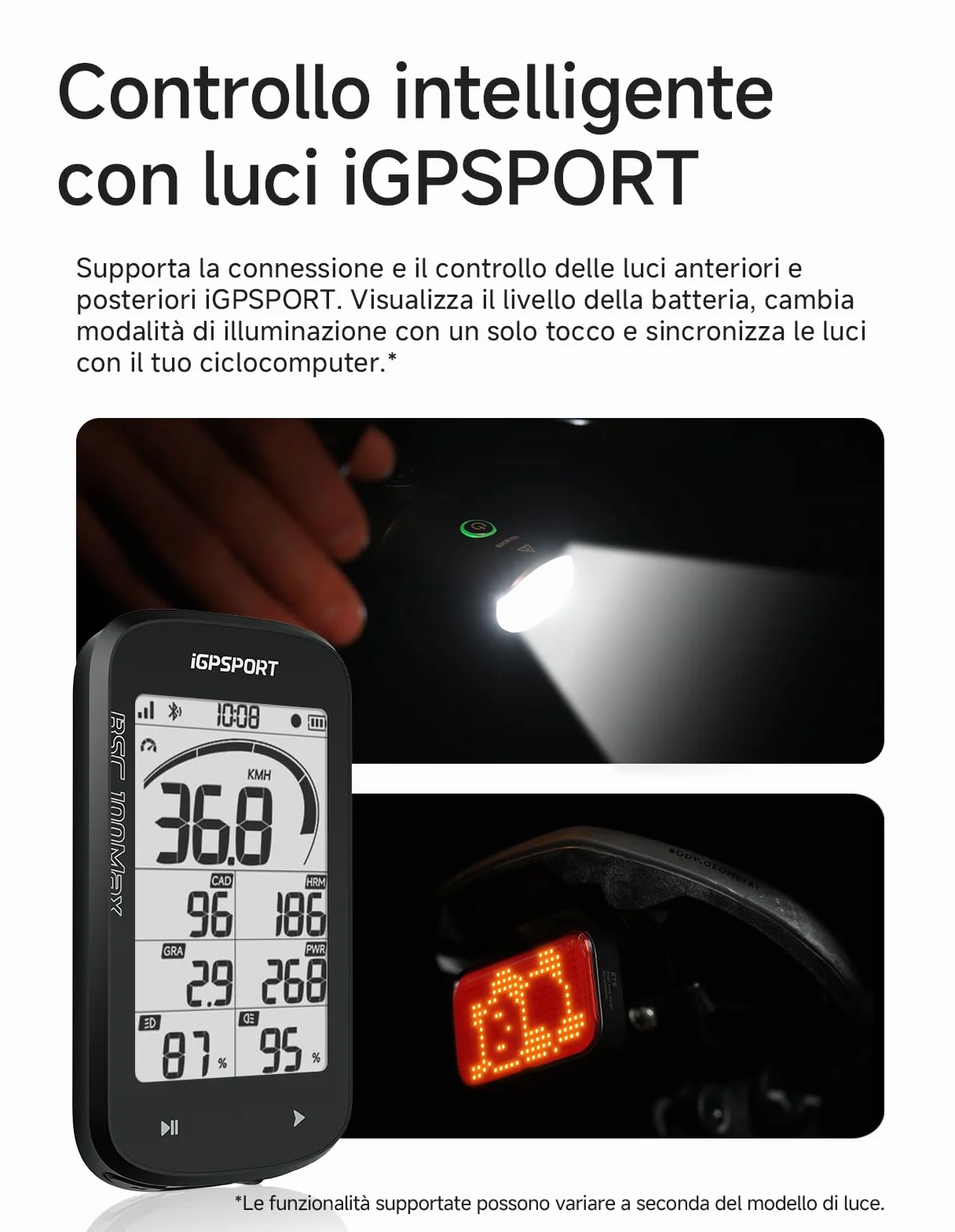 iGPSPORT BSC100MAX Ciclocomputer GPS, 40h Batteria, Impermeabile IPX7, Dati Personalizzabili