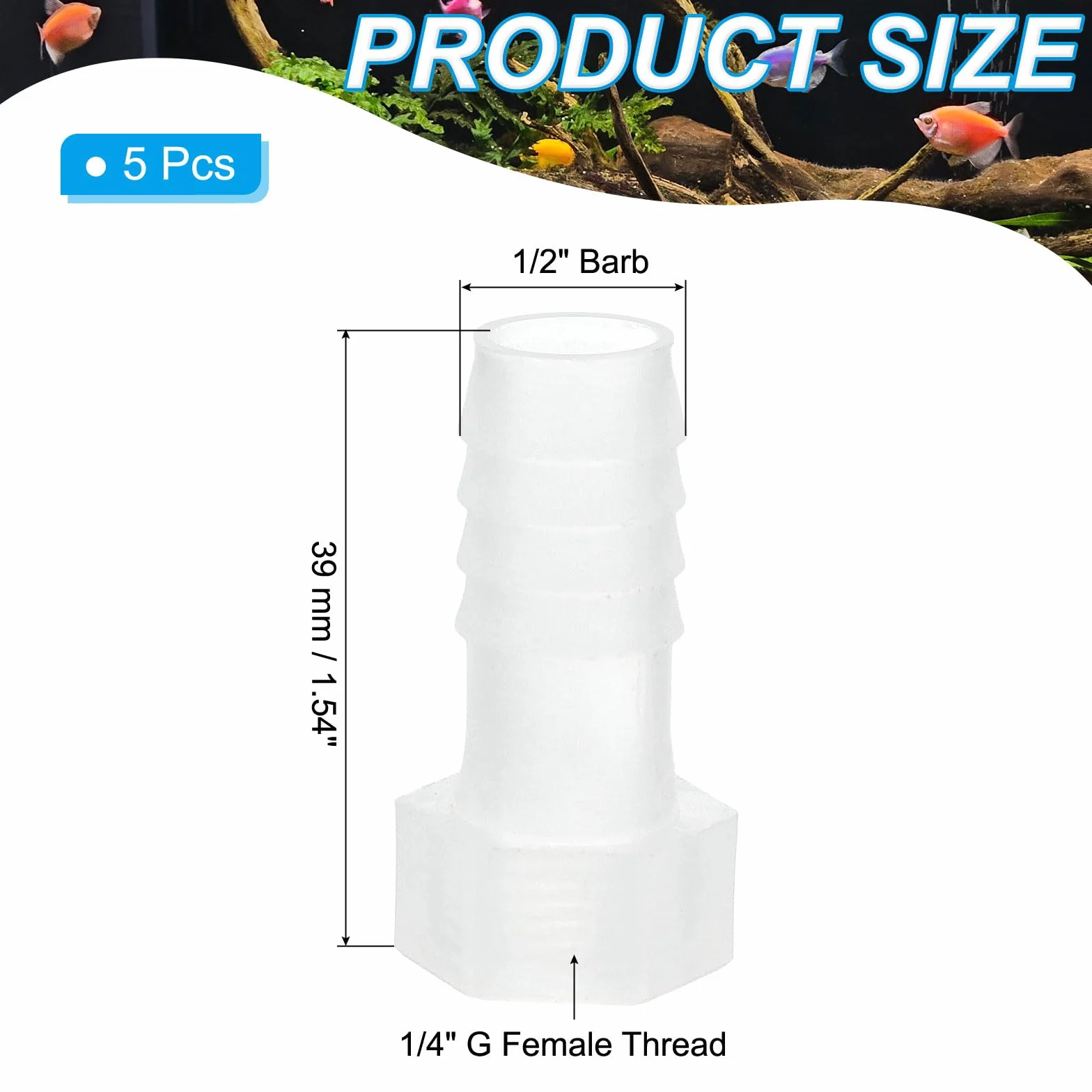 PATIKIL Raccordi per Tubo Flessibile in Plastica 1/2" x 1/4" G Filettatura Femmina