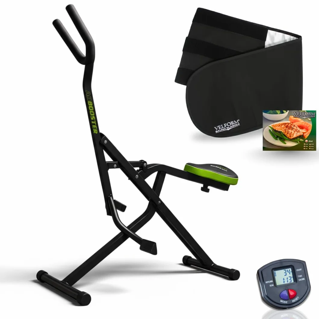 GYMFORM AB BOOSTER + Sauna Slimmer – Attrezzo Addominali Multifunzione per Allenamento Completo Corpo, Fitness Cardio a Casa per Addominali, Braccia, Gambe, Glutei e Schiena