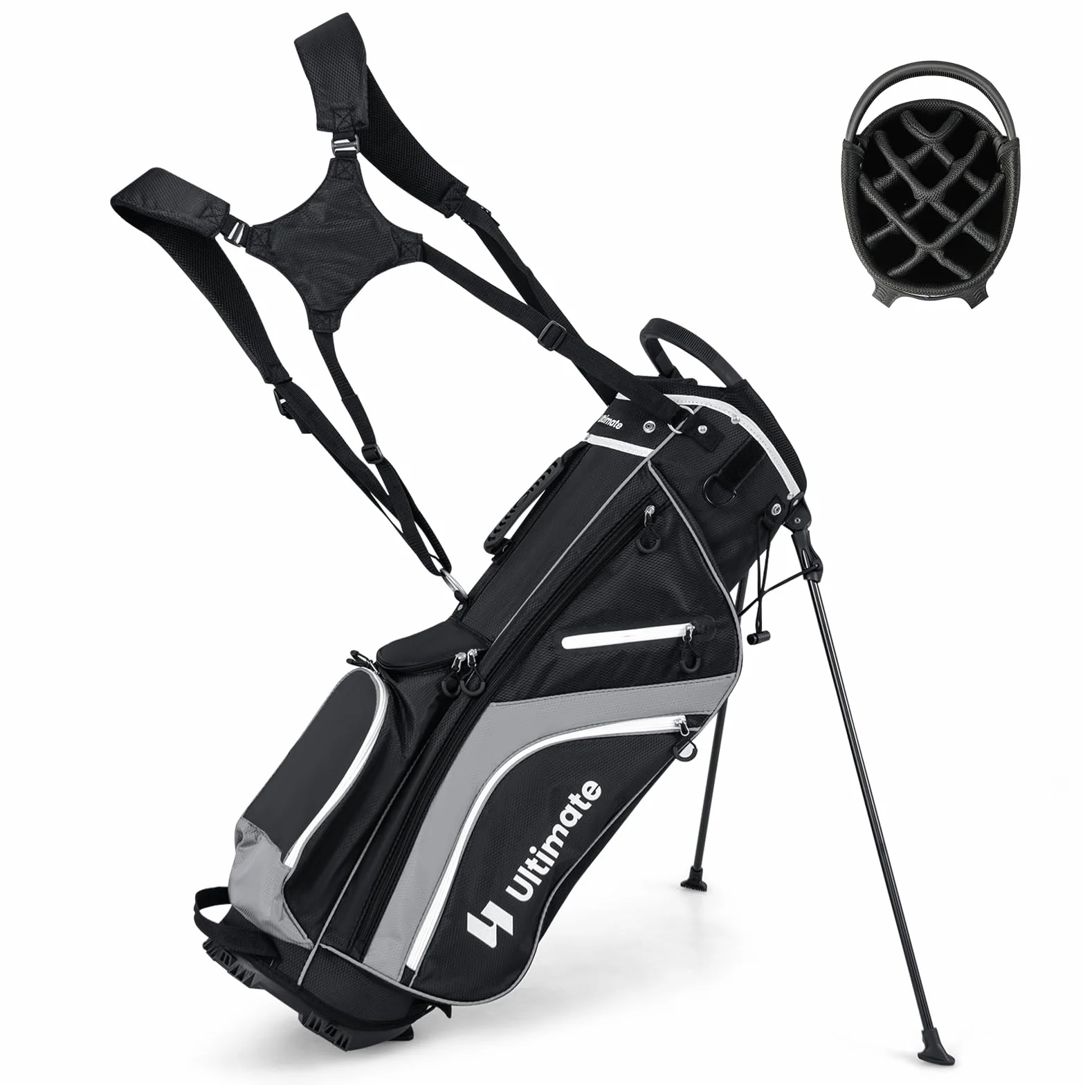 LIFEZEAL Borsa da golf 14 scomparti leggera con doppie bretelle 6 tasche antipioggia