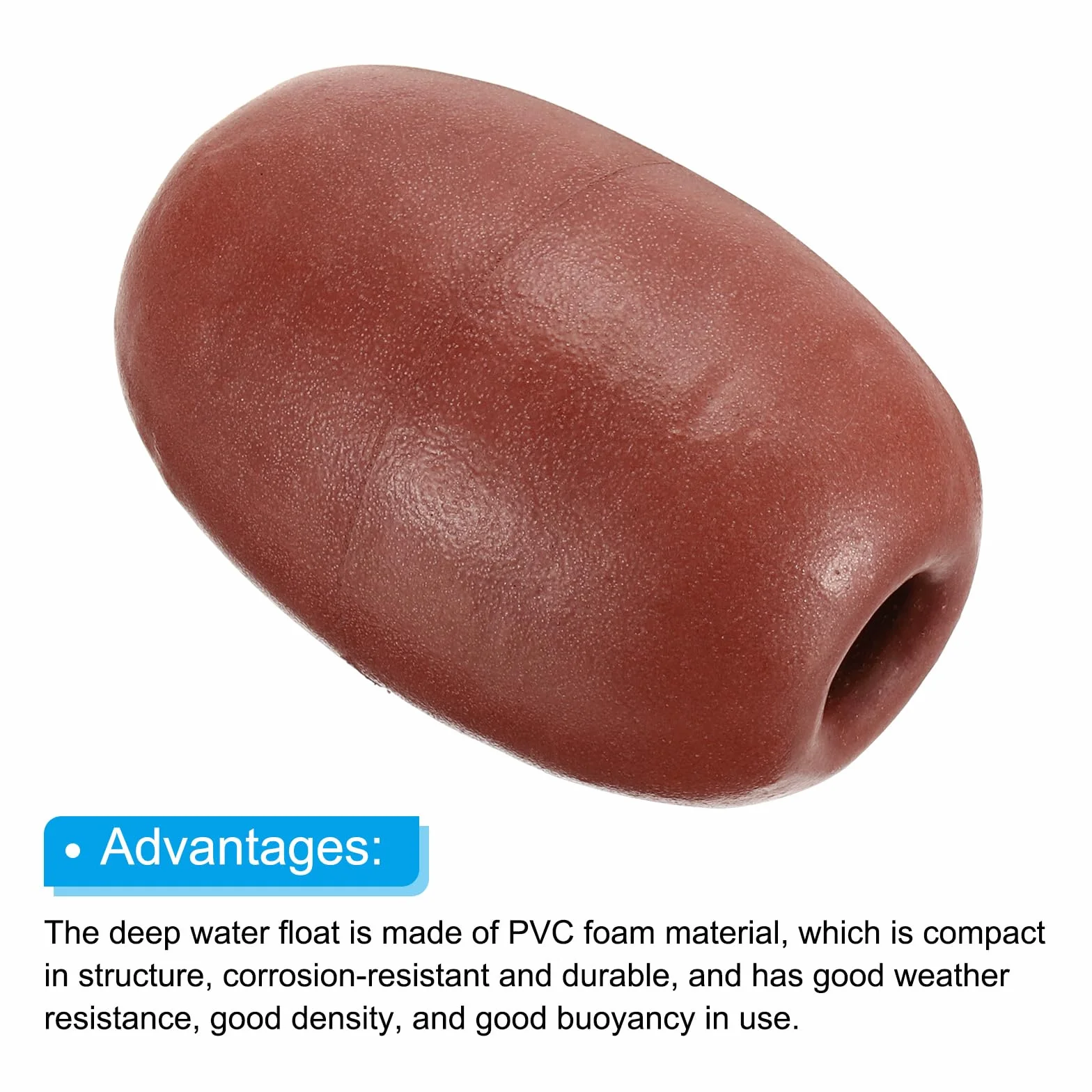 PATIKIL 5.51" x 3.54" Boe Galleggianti per Corda, 570g Galleggianti per Acque Profonde, Rosso