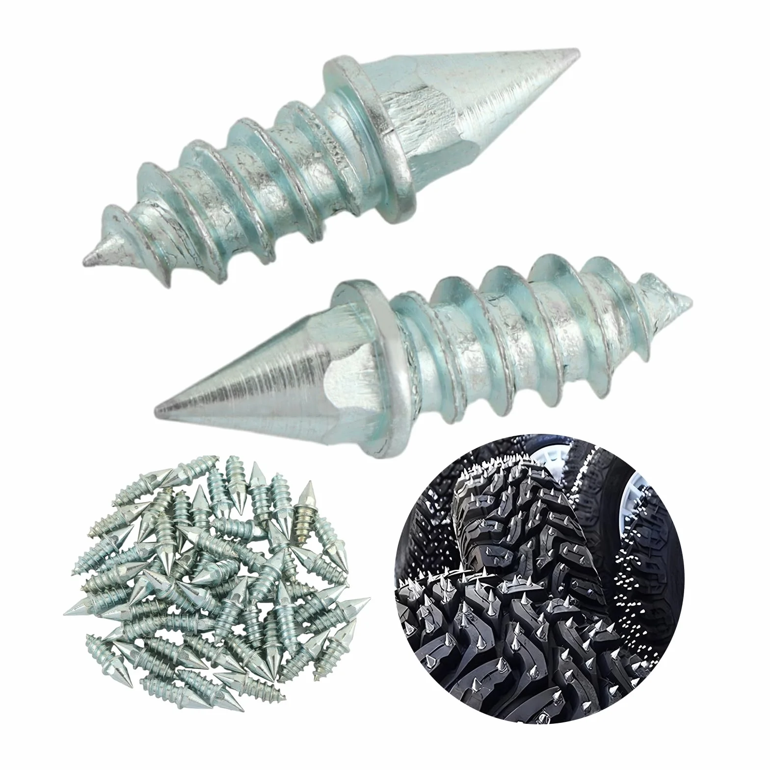 50 Viti per Pneumatici, con Perno a Vite Antiscivolo, per Pneumatici da Neve, Trattore, Moto, Biciclette