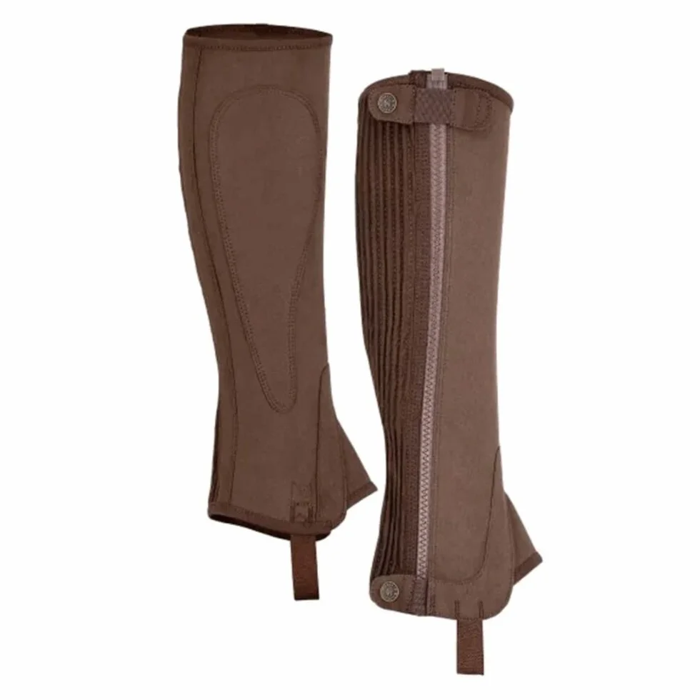 Shires Moretta Amara Mezza chaps camoscio bambini taglia L Marrone