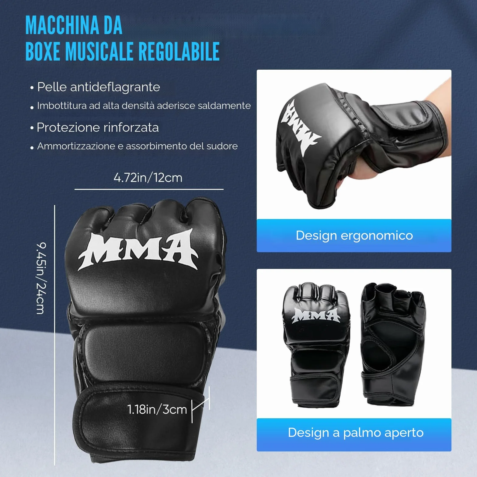 Music boxing machine, bersaglio da boxe musicale a parete, Smart LED, Bluetooth, con guantoni da boxe, con 9 velocità e modalità di conteggio, per adulti e bambini