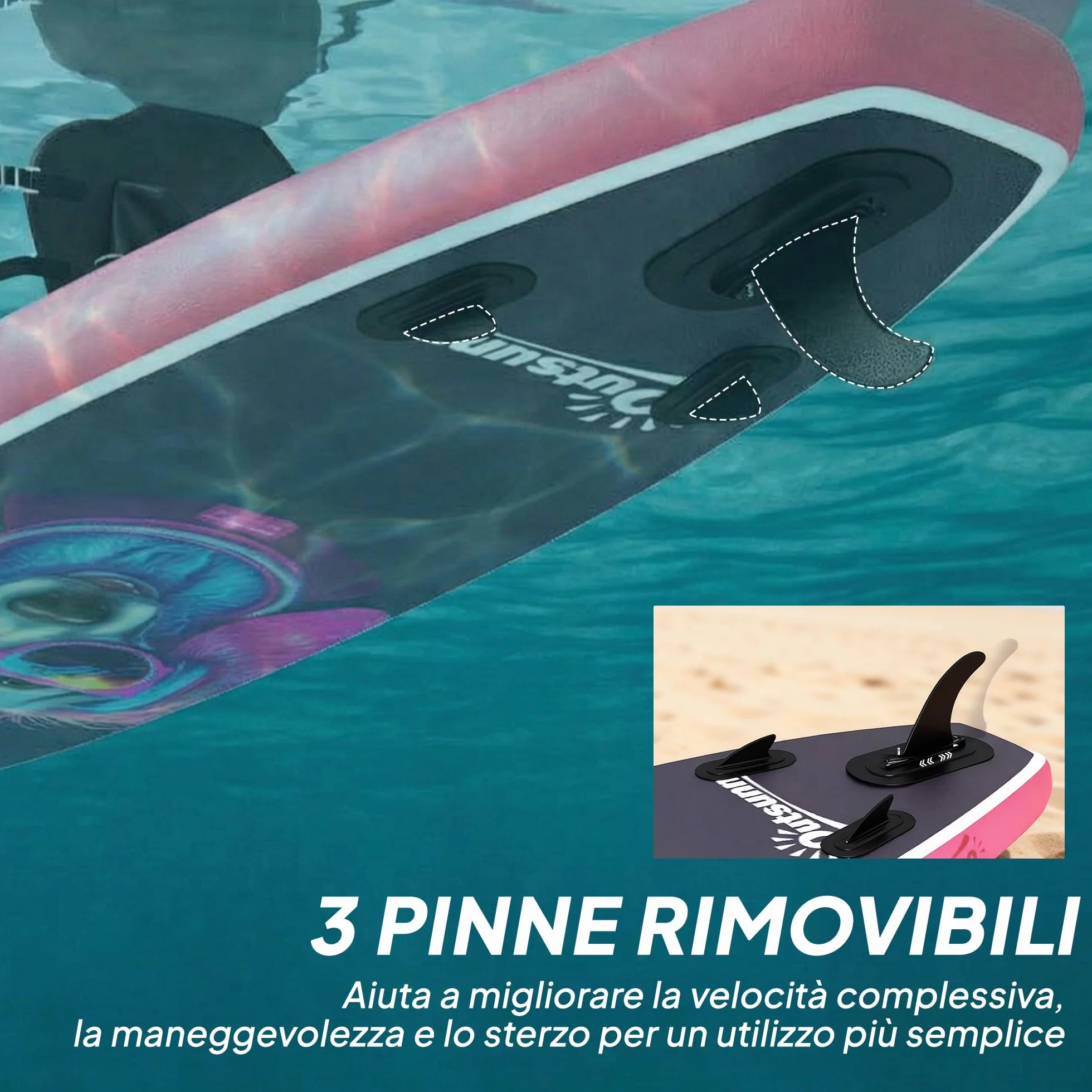 Outsunny Tavola Sup Gonfiabile Adulti, 335 cm Extra-Lunga Stand Up Paddle Board con Sedile, Pagaia Convertibile, Ponte Antiscivolo, Zaino, Pompa, 3 Pinne, Custodia Telefono Impermeabile, Carico 180kg