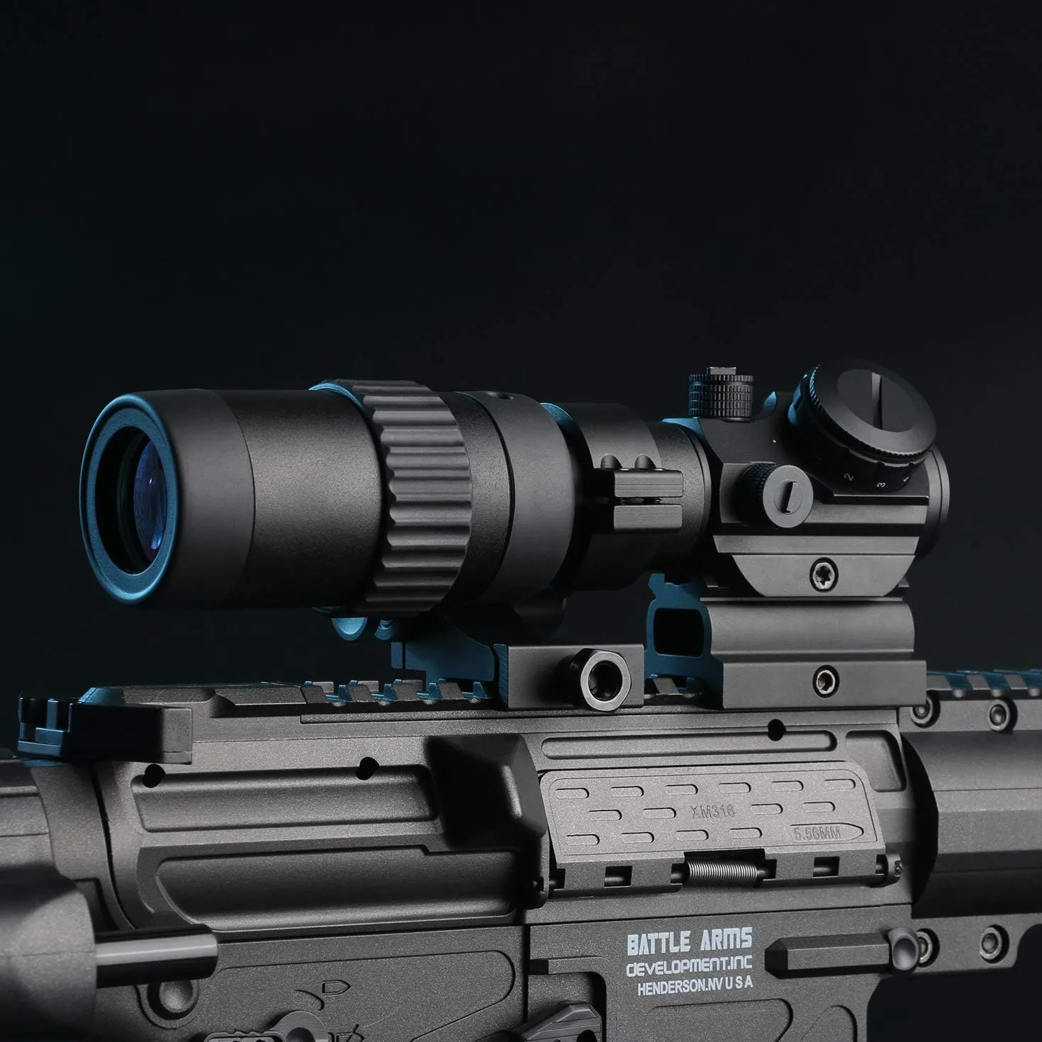Feyachi M36 1.5X-5X Lente di ingrandimento per mirino rosso con montaggio laterale