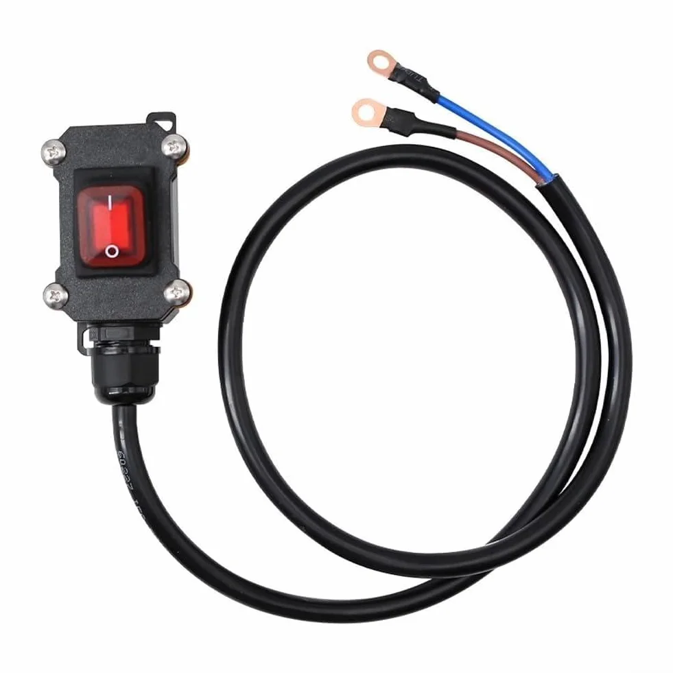 Interruttore di scollegamento della batteria per moto, 12 V 24 V CC, con struttura impermeabile e cavo isolato per un'affidabile interruzione di corrente e protezione della batteria (100 cm)