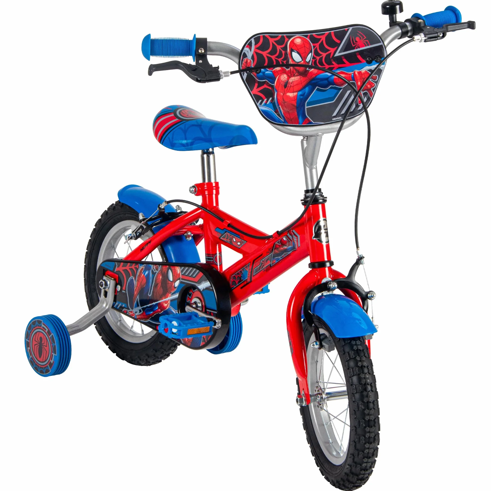 Huffy Spider-Man bicicletta per bambini 12-14 pollici doppio freno stabilizzatori staccabili rosso