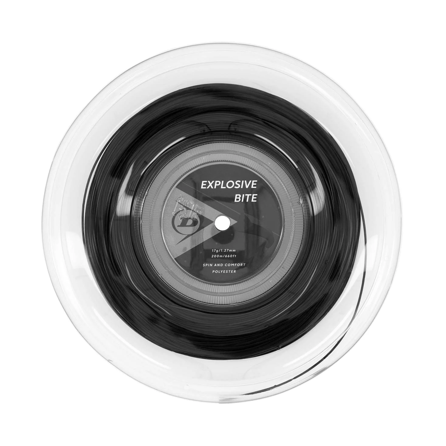 Dunlop Sports Corda da Tennis Explosive Bite, Bobina 17g/1.27mm, 200m, Black