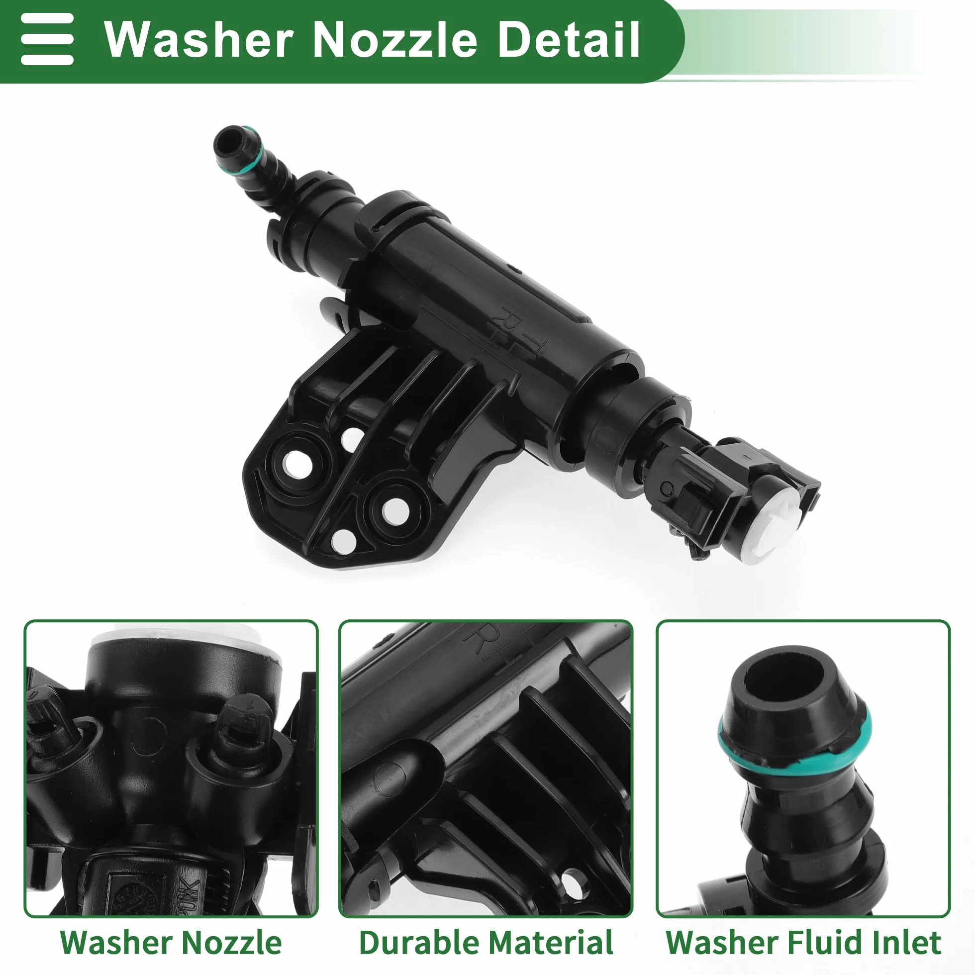 Motoforti Getto Spruzzatore Lavafari Faro Anteriore per HYUNDAI TUCSON MK3 2016-2020 Plastica Nera