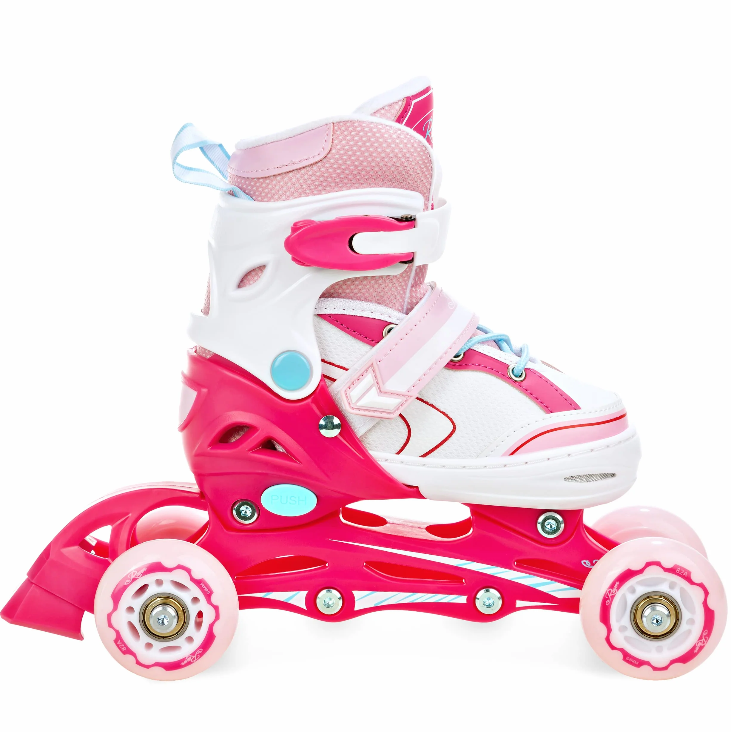 Pattini a rotelle per bambini 3 in 1 regolabili Raven con pattini quad