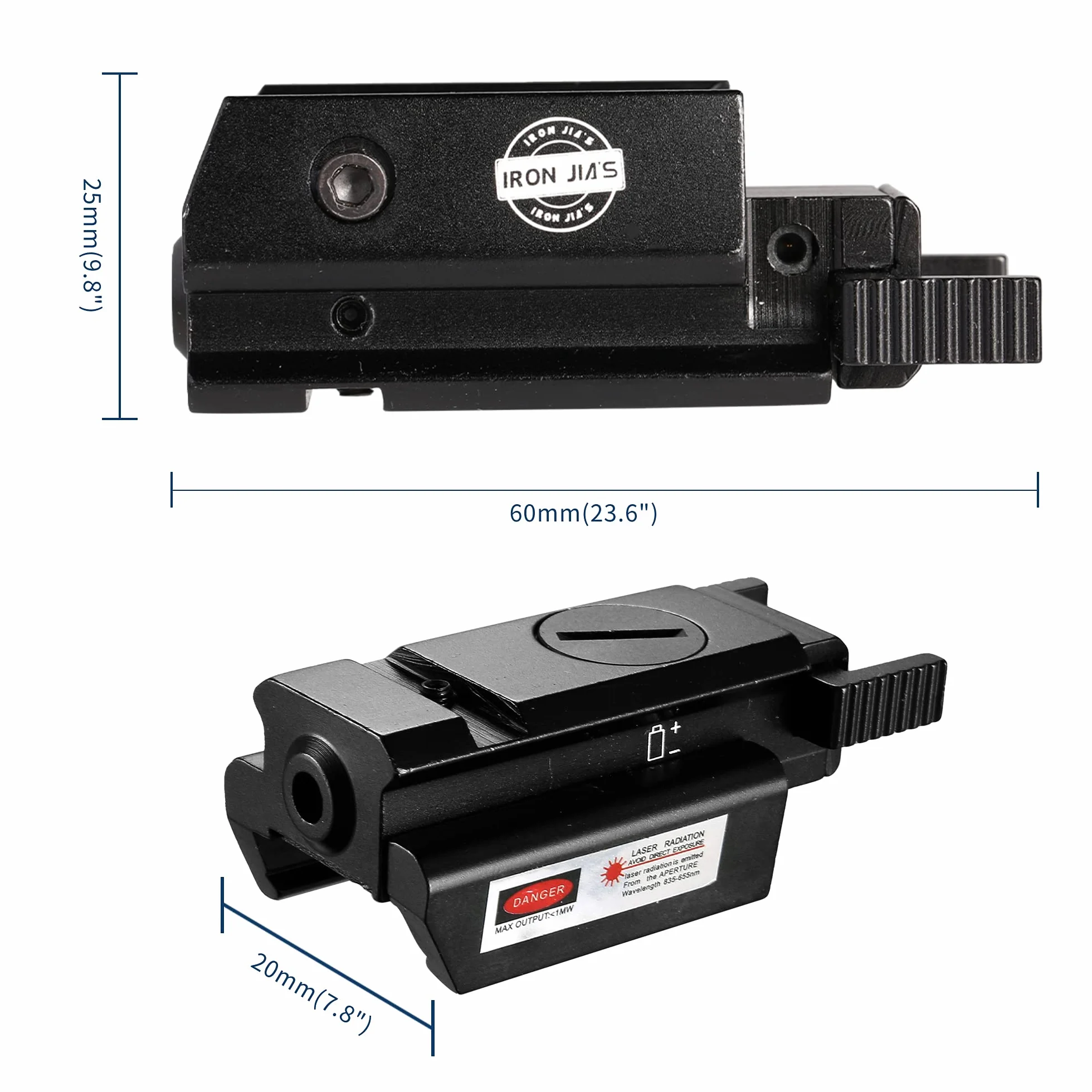 IRON JIA'S Compatto 20 mm Picatinny czerwona kropka celownik laserowy do pistoletu