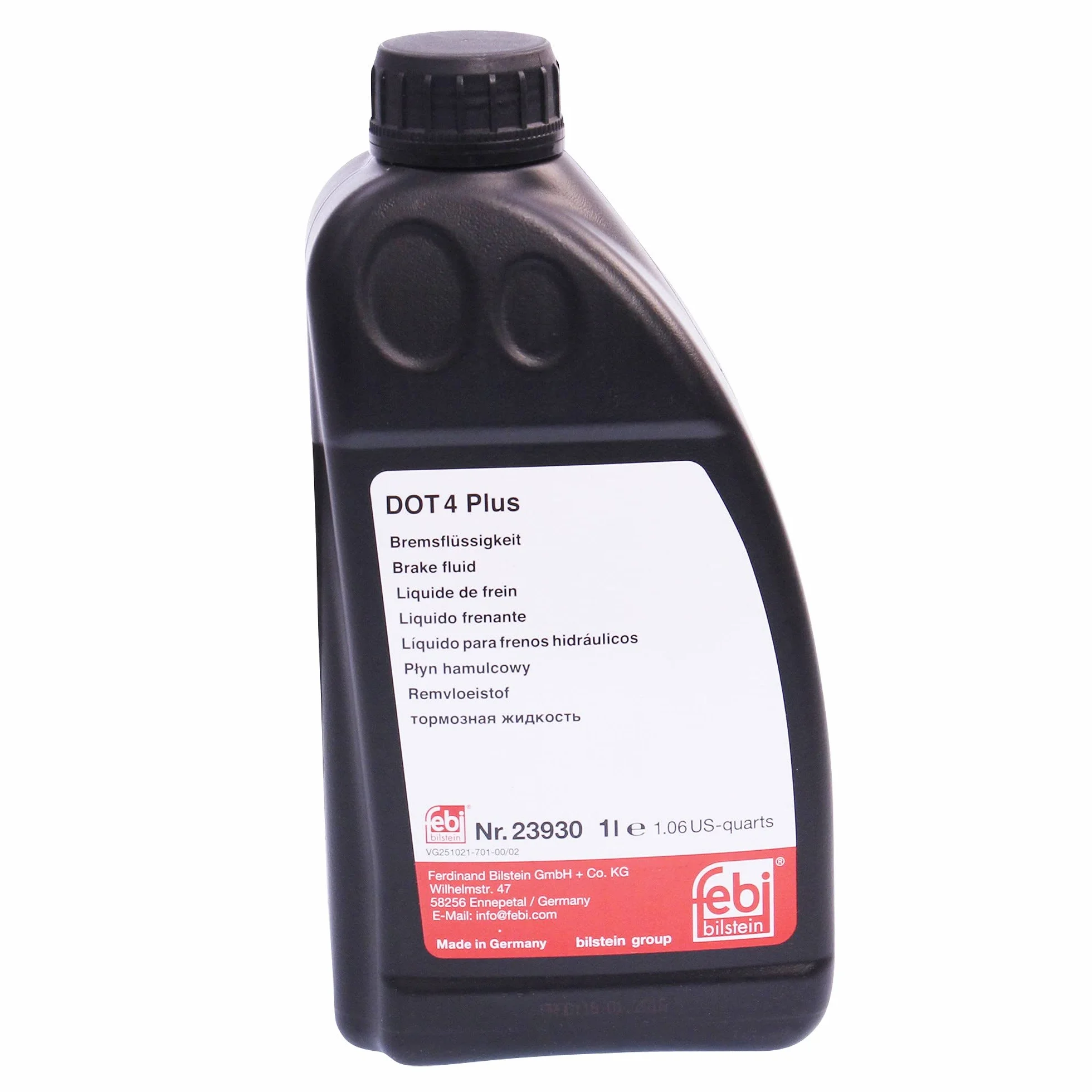 febi bilstein 23930 liquido freni DOT 4 Plus, 1 litro | ABARTH, ALFA ROMEO, AUDI, BMW, CHEVROLET, CITROËN, DACIA, DAEWOO, DAIHATSU, FIAT, FORD, FORD, HONDA, HYUNDAI, ISUZU, JAGUAR, JEEP, KIA, LANCIA,