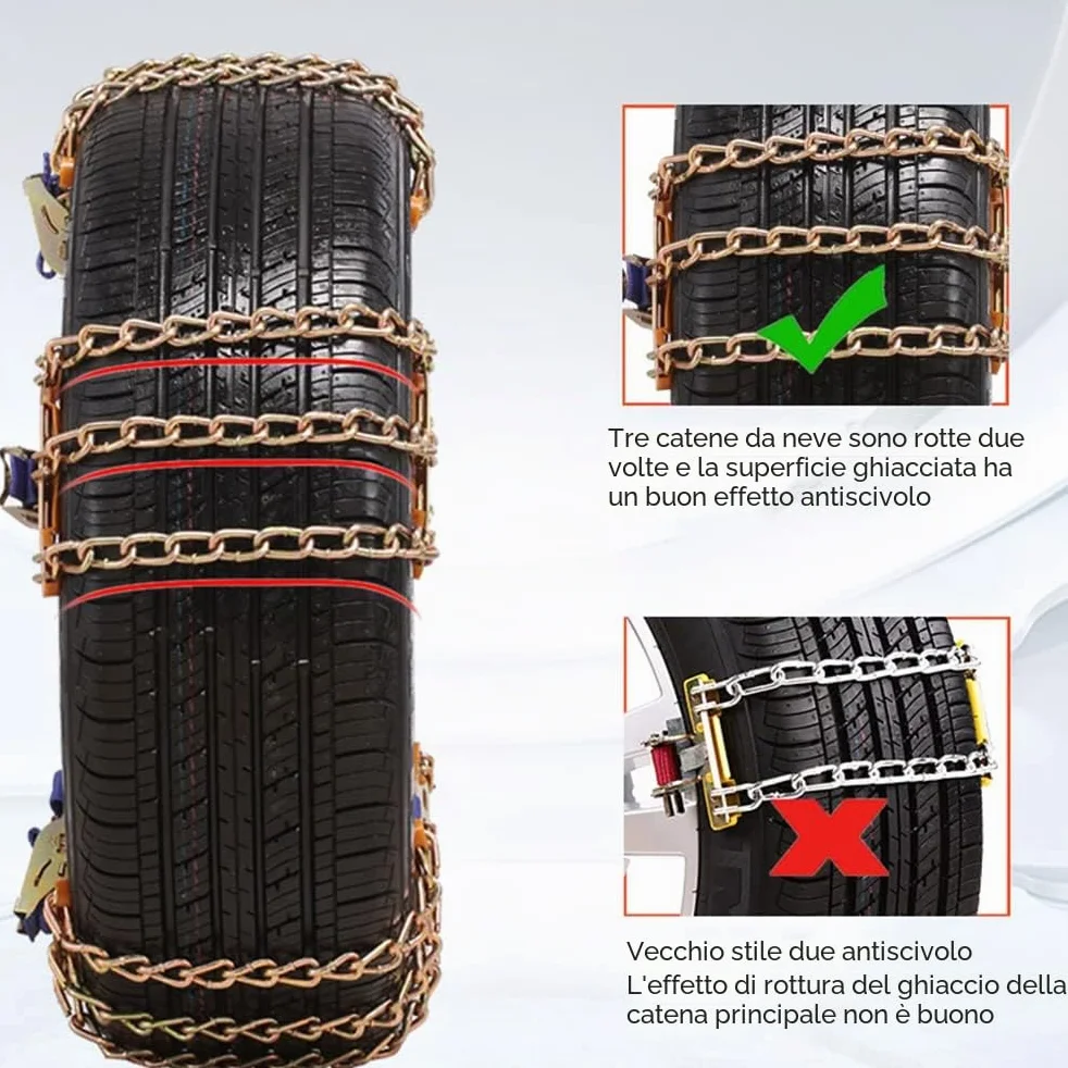 Catene da neve antiscivolo per auto SUV camion resistenti all'usura vestibilità sicura medie