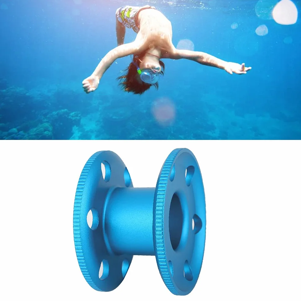 Bobina immersione lega alluminio resistente mulinello subacqueo leggero per immersioni grotta tecniche bobina vuota ampio foro centrale Blu