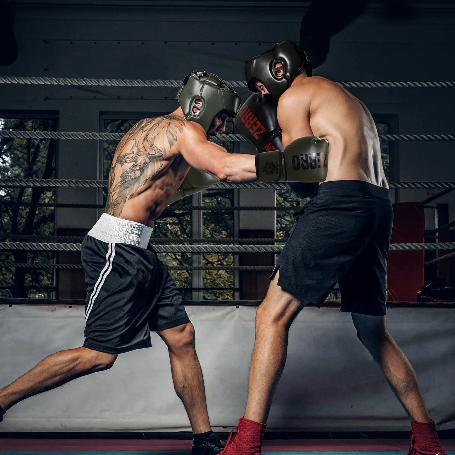 ZERRO Guantoni da Boxe in Pelle PU 12 14oz per Allenamento e Sparring Muay Thai Kickboxing