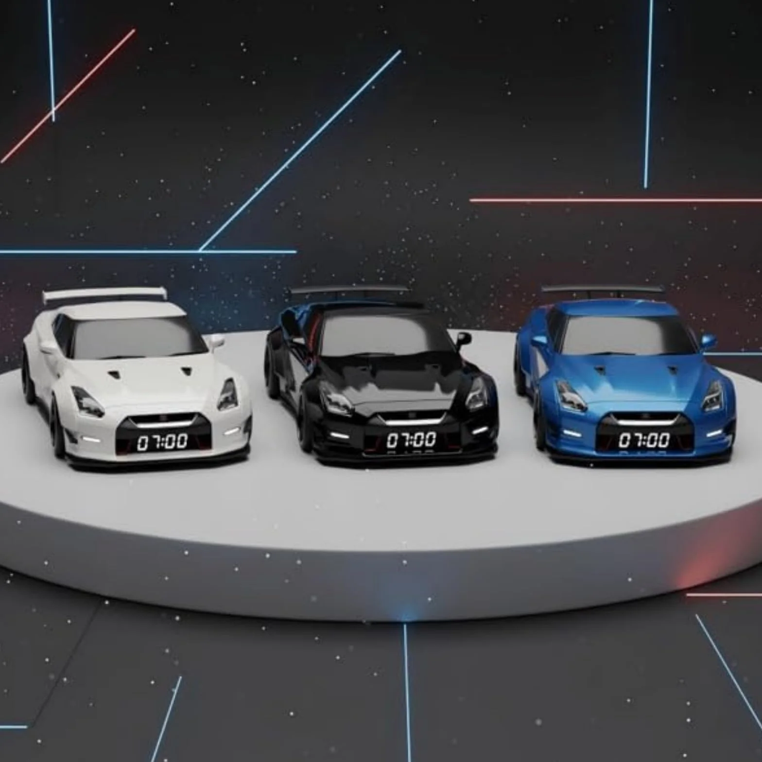 Sveglia Sportiva Hypercar con Display Effetti di Luce Realistici per Casa