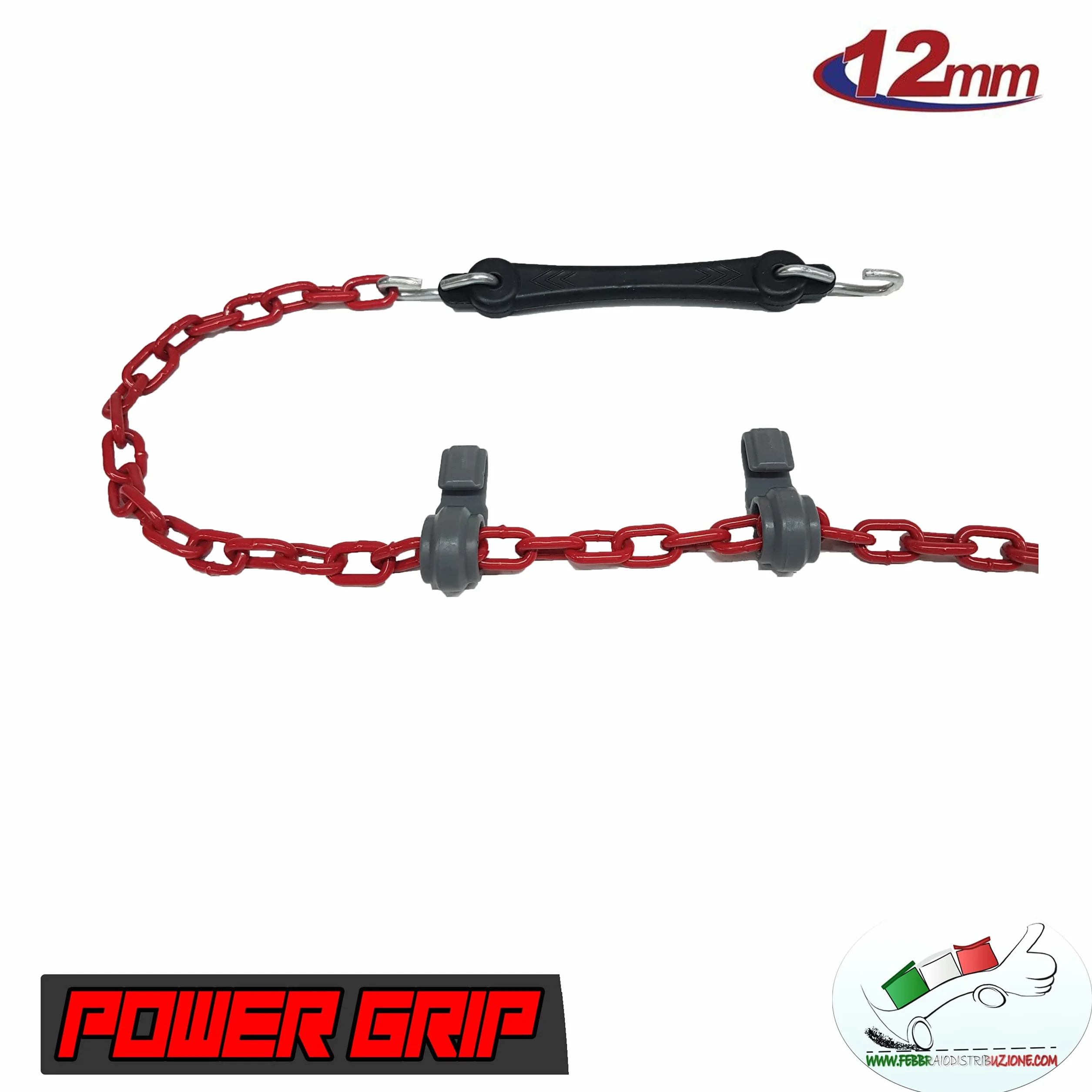 POWER GRIP Catene da Neve 12mm Omologate TÜV GS Gruppo 140 Lega di Acciaio con Tensore Auto-bloccante
