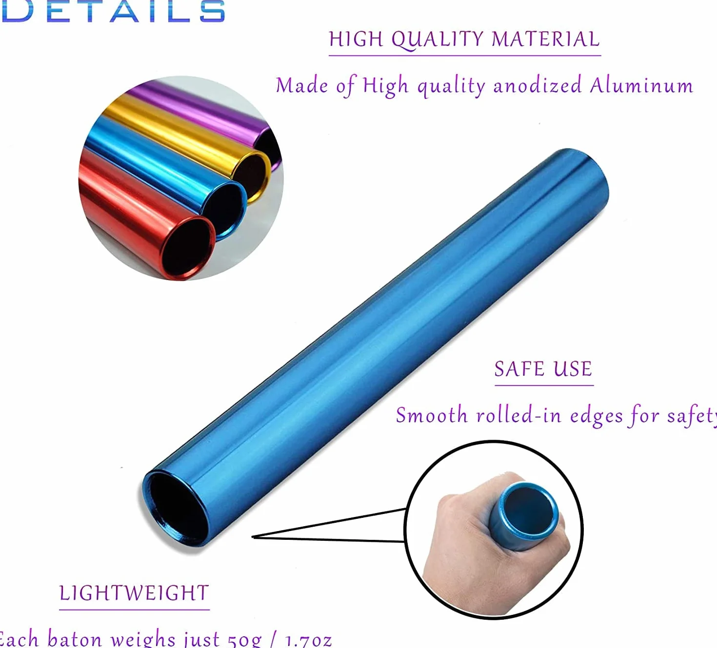 Set di Bacchette con relè in Alluminio anodizzato, 4 Colori Assortiti