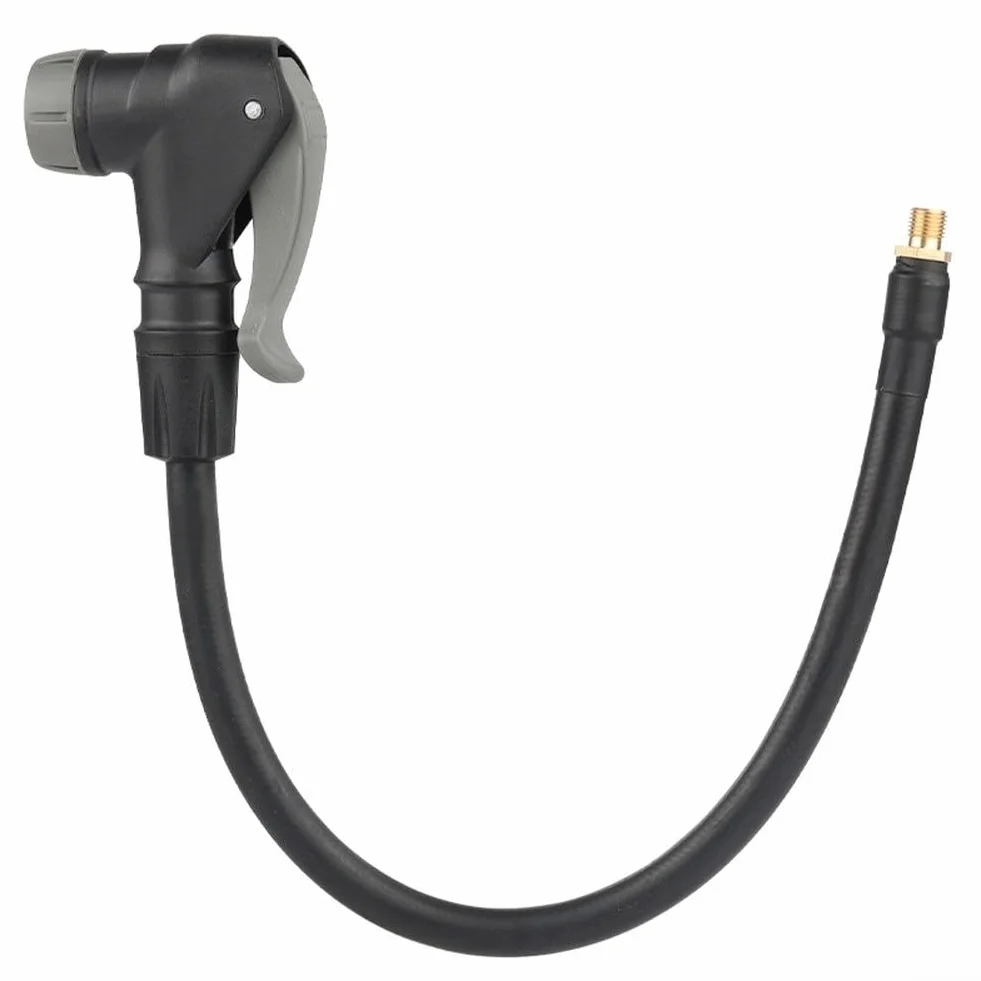 Tubo di prolunga per pompa bici valvola Presta in gomma EPDM con raccordi ottone flessibile 50 cm nero