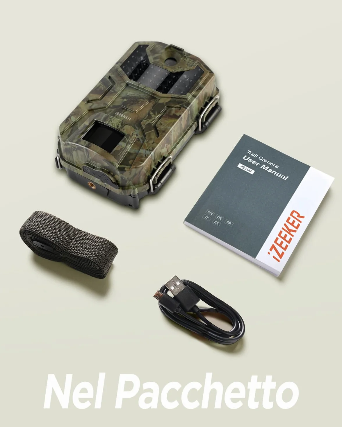 iZEEKER Fototrappola 2K 36MP HD LED Infrarossi Invisibili 940nm
