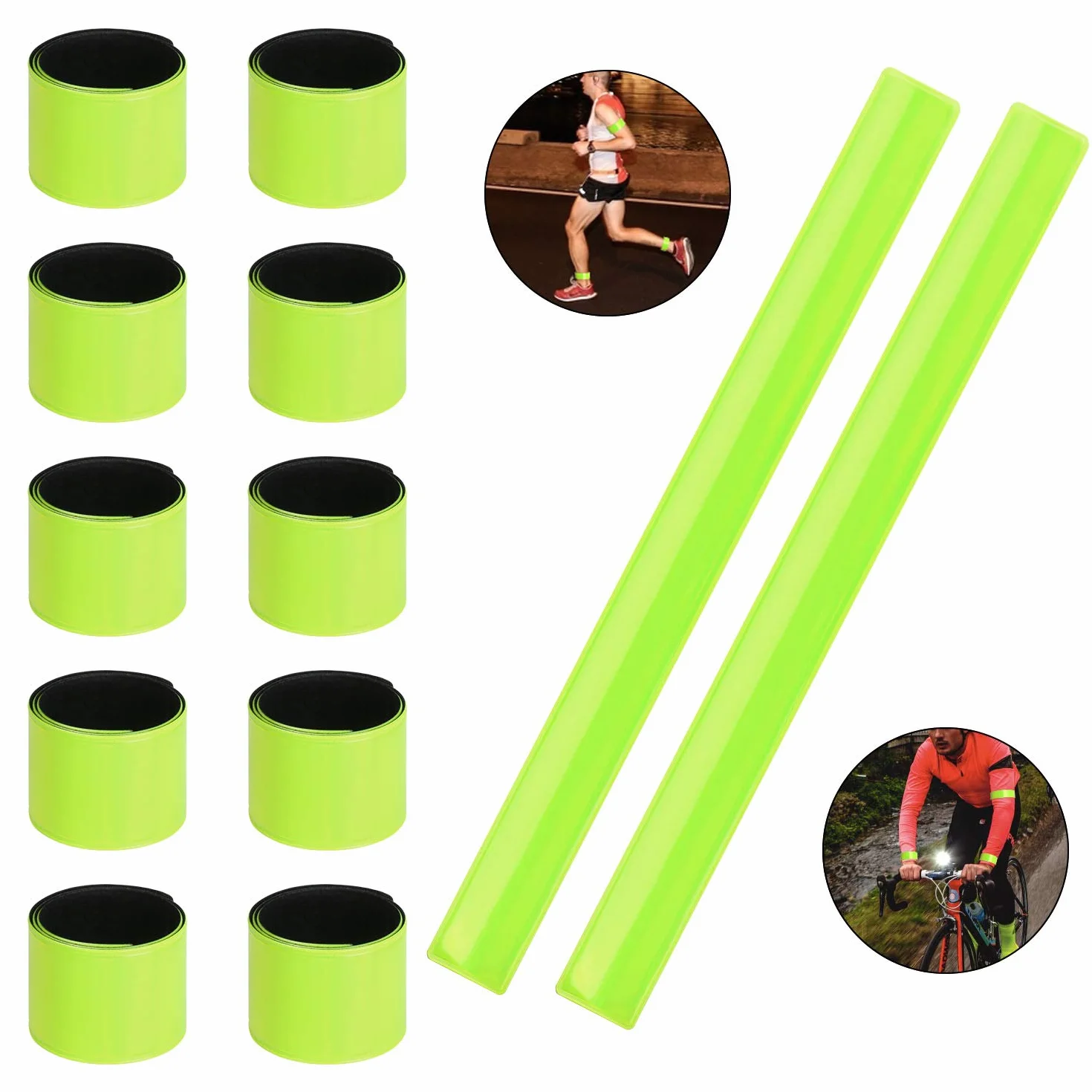 Bande Riflettenti, Bracciali Sportivi Riflettenti ad Alta Visibilità da Polso/Caviglie