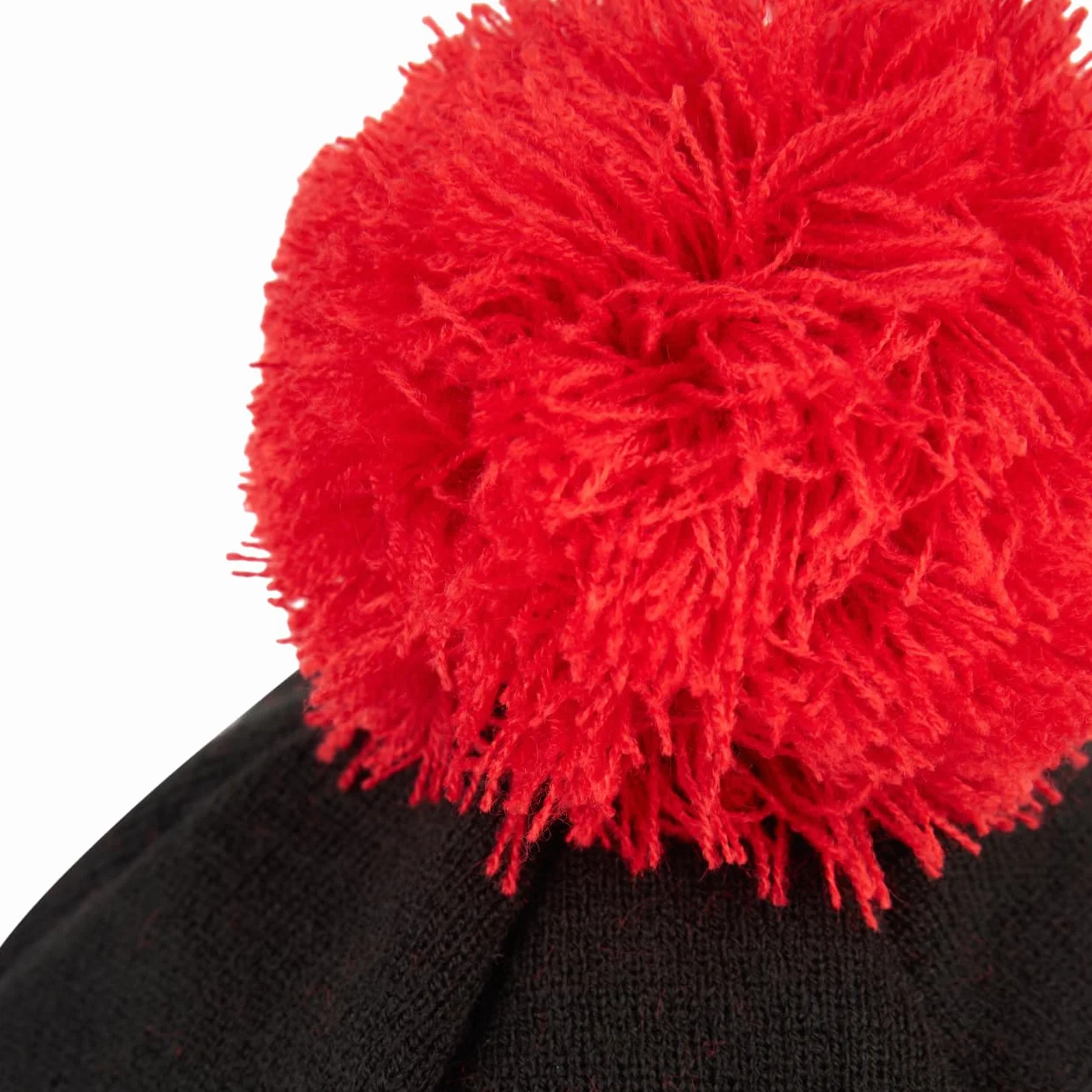 AC Milan Berretto Invernale Caldo con Logo Ufficiale, Unisex Nero/Rosso Pom Pom