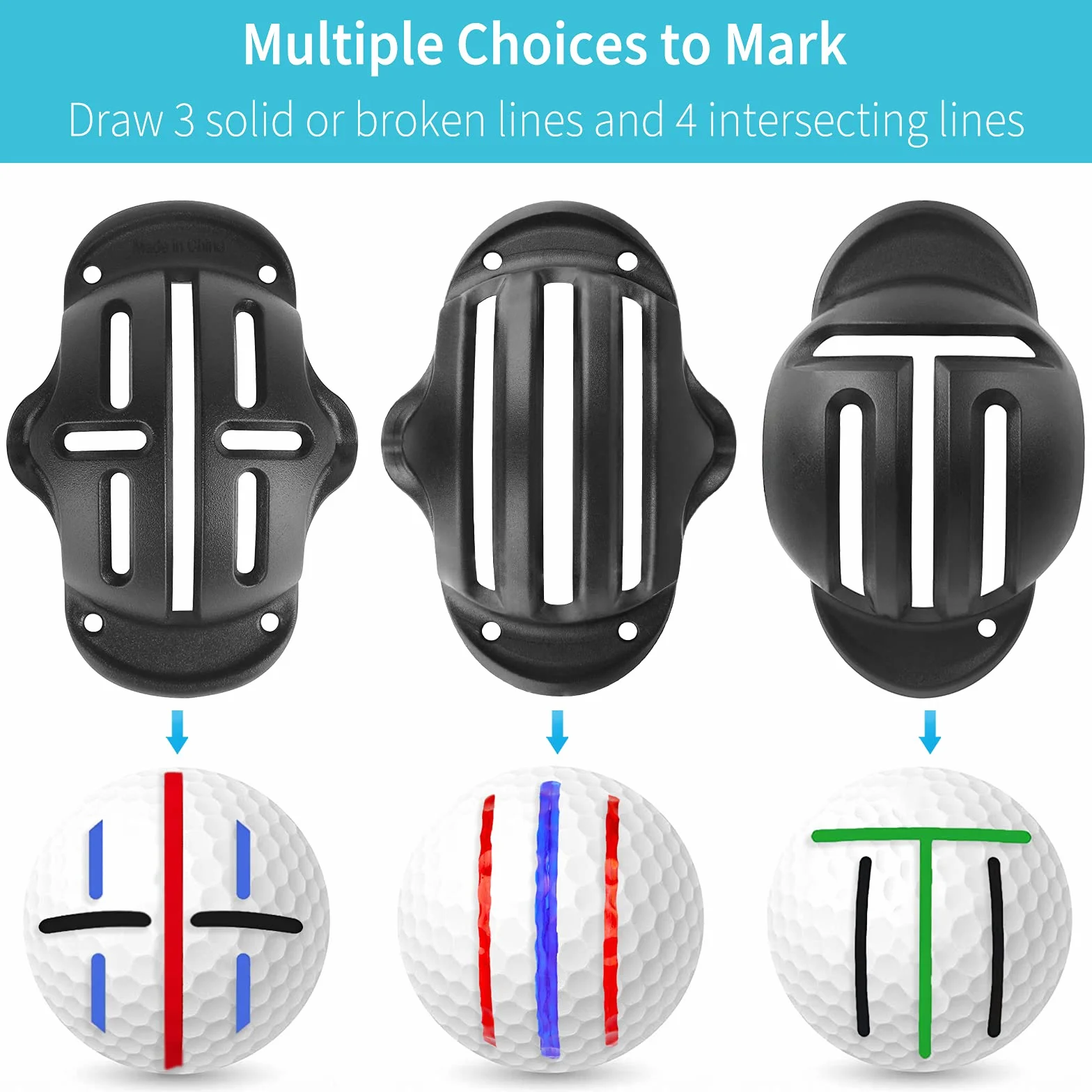Uniclife Set di allineamento per Golf 2/4 Pezzi con Pennarelli Guide Massime Sagoma