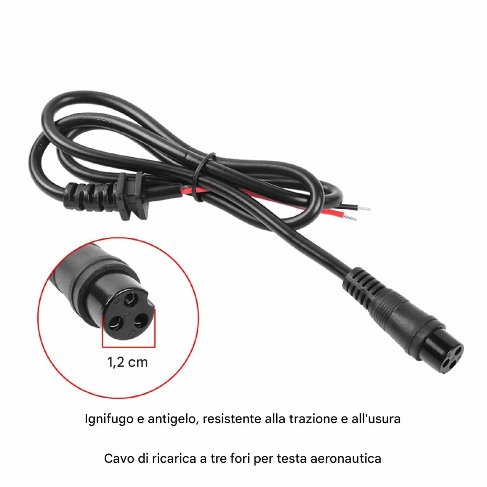 Connettore Porta di Ricarica per Scooter Elettrico 3 Pin 220V Materiali Ignifughi