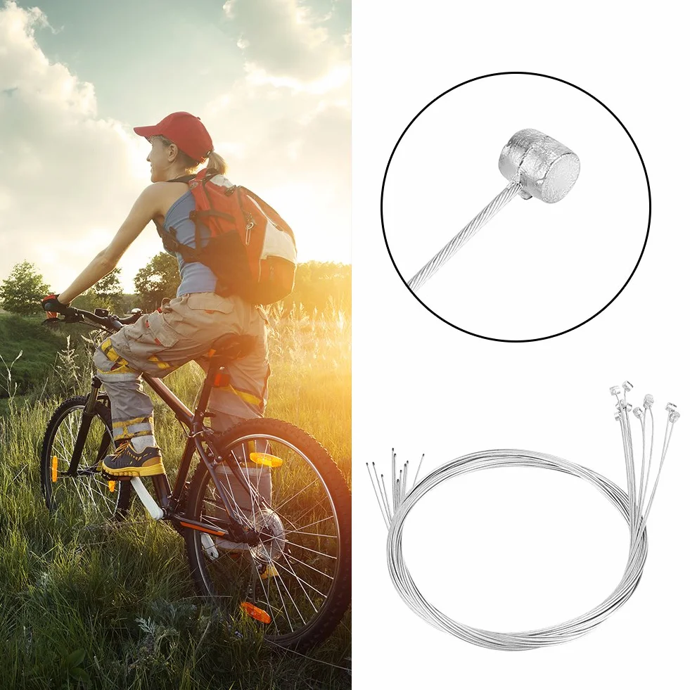 Cavo Freno Bici 10Pcs 2M Lungo Filo Riparazione Ricambio Sostituzione per Mountain Bike Strada