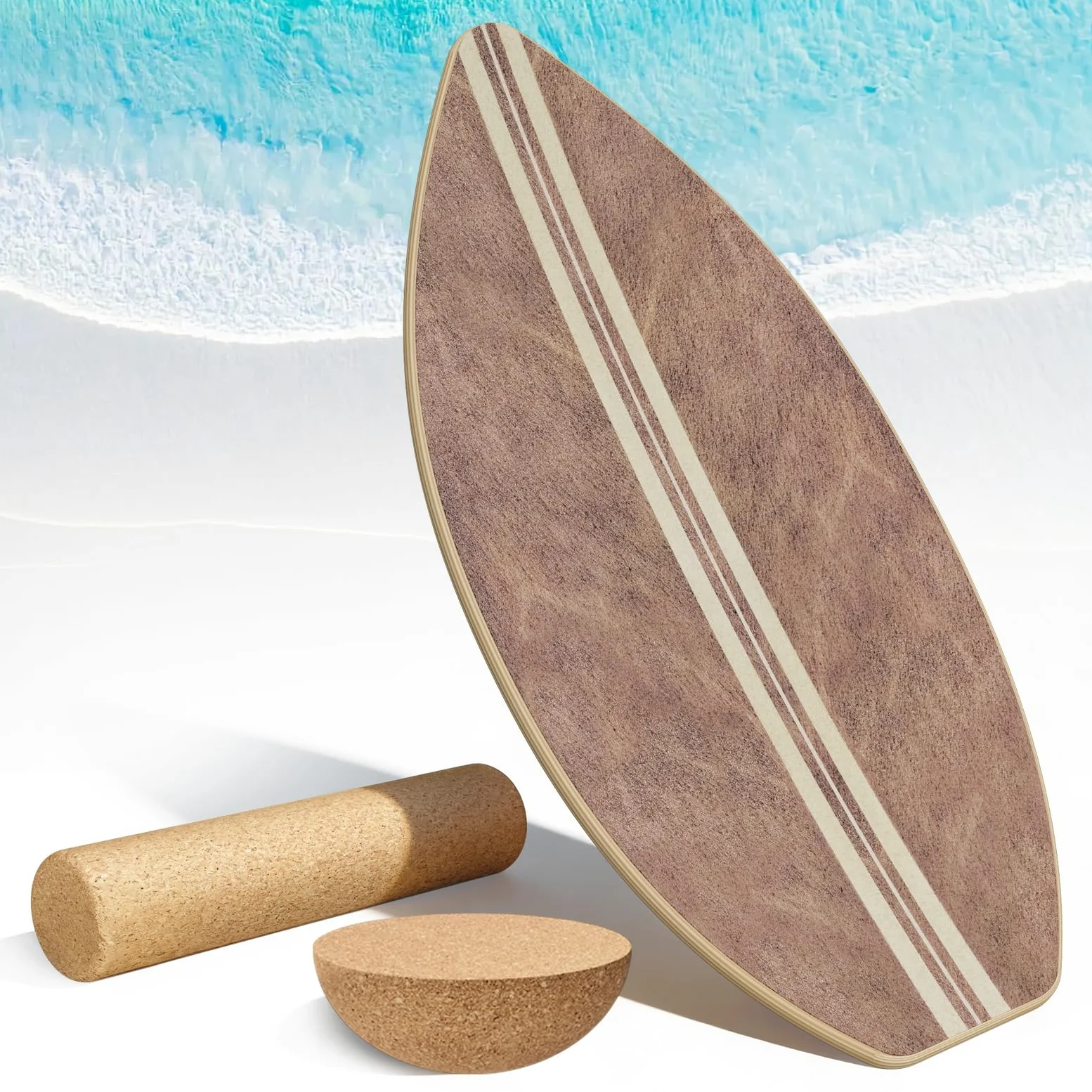 Balance Board/Waveboard/Wobble Board – Allenatore di equilibrio stile surf per adulti e ragazzi, attrezzo per l'equilibrio per bambini, tavola in legno (supporta fino a 150 kg)