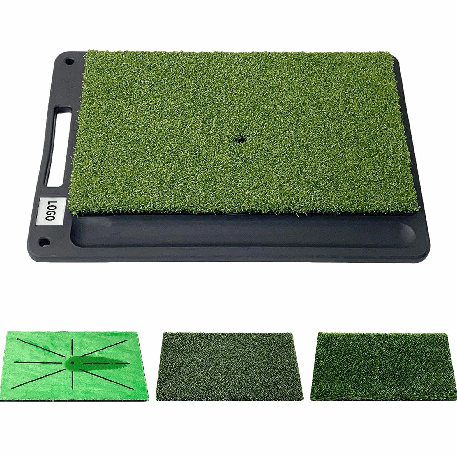 Tappetino da golf per allenamento con retro in gomma, rilevamento feedback oscillante