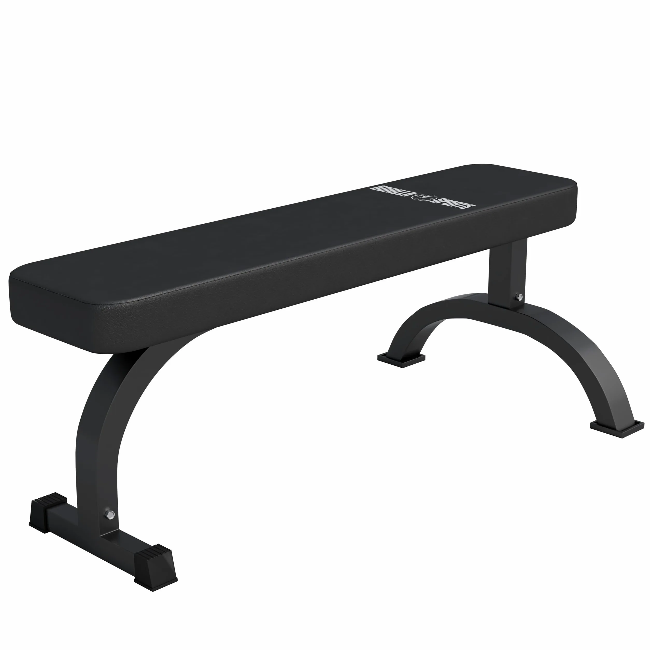 GORILLA SPORTS® Panca Piatta - Max 400 kg, Imbottita, Pelle Finta, Piedini in Gomma, 112 x 57,5 x 43 cm, Nero - Panca Piana per Palestra, Allenamento, Sollevamento Pesi, Fitness, Addominali