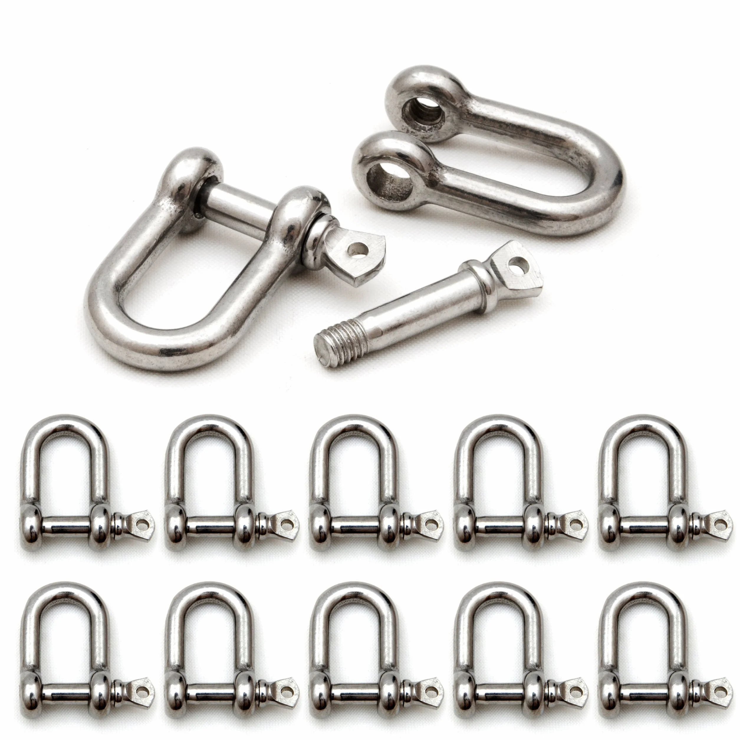 Ganzoo grilli a U acciaio argento M 33 x 20 mm apertura 21 x 10 mm spessore 5 mm per bracciali Paracord