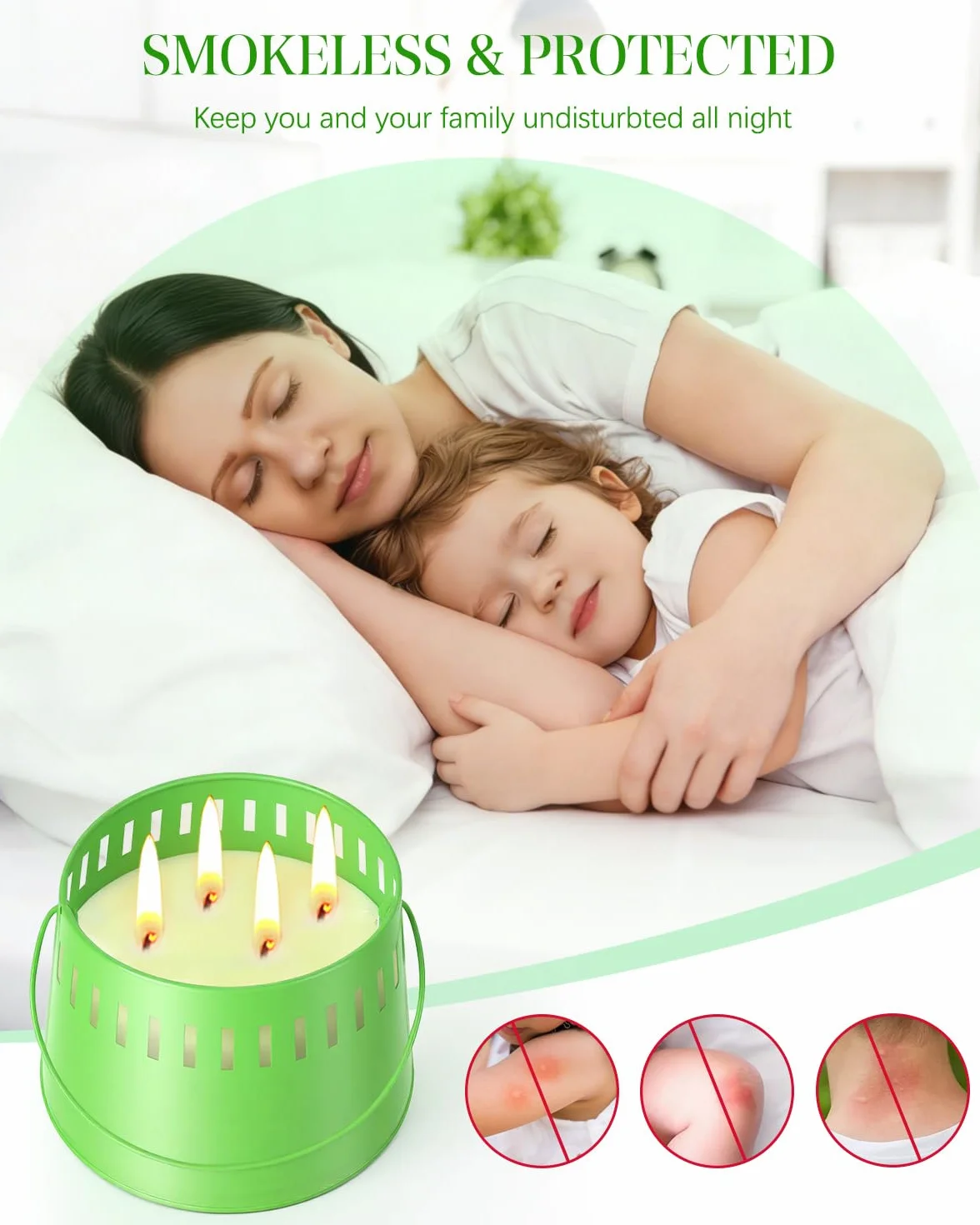 Grande Candela Citronella 4 Stoppini 80 Ore 100% Naturale per Esterno Giardino Campeggio
