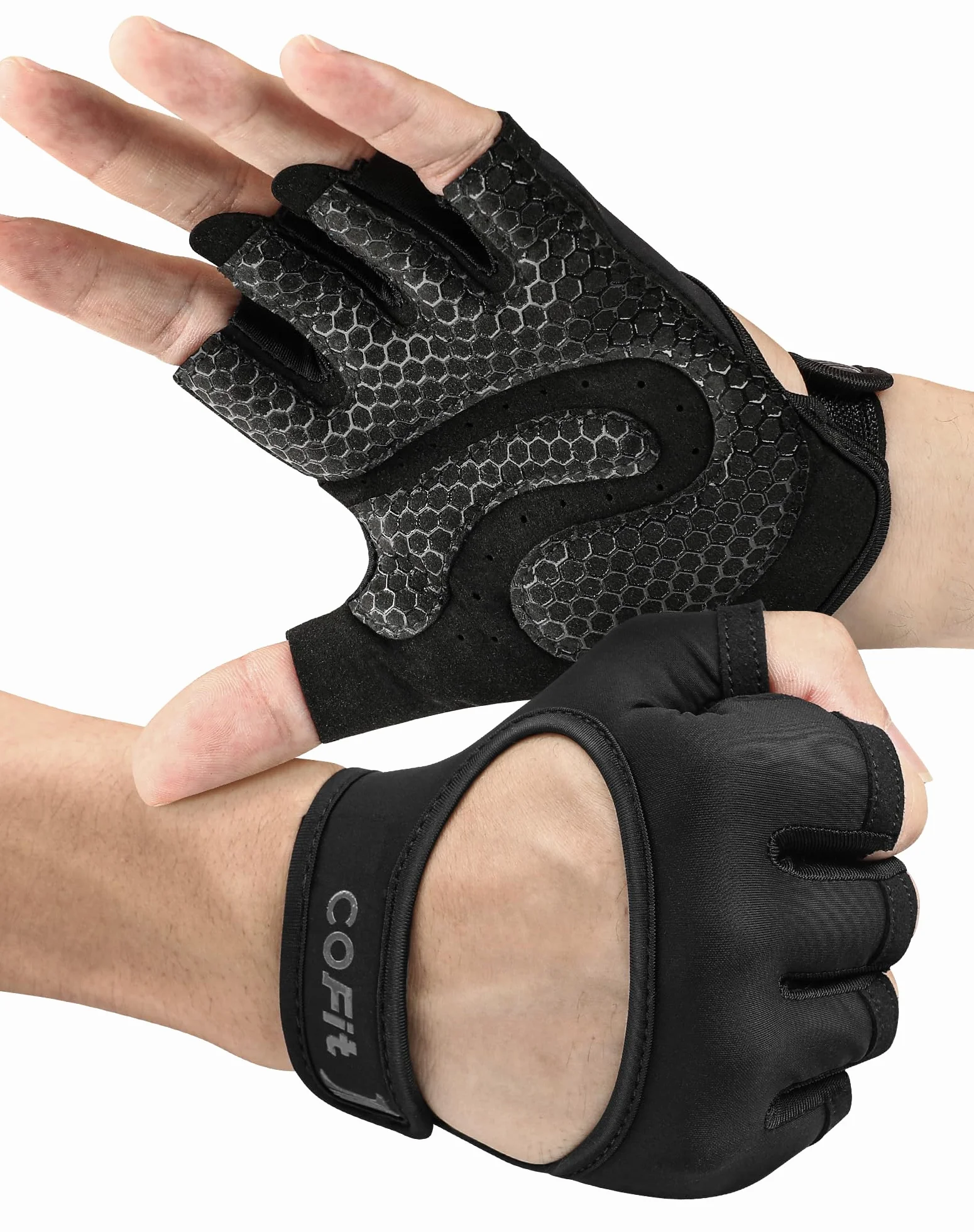 COFIT Guanti da Palestra Traspiranti Antiscivolo con Supporto Polvere per Sollevamento Pesi