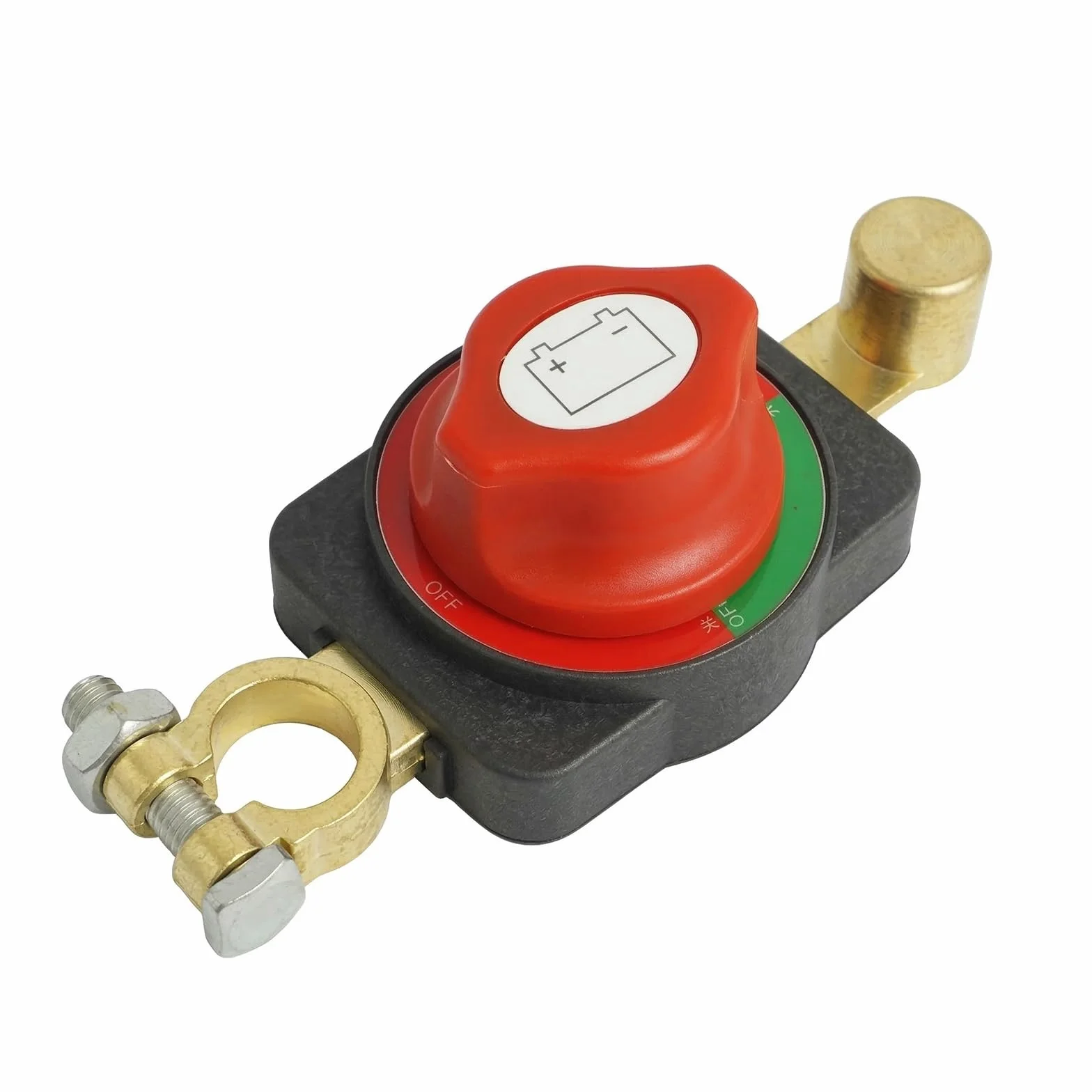 Staccabatteria Auto Universale 12V/24V, Interruttore Batteria Professionale con Manopola Rossa per Camper, Barca, Moto e Camion, Sezionatore Isolatore di Corrente ad Alta Resistenza
