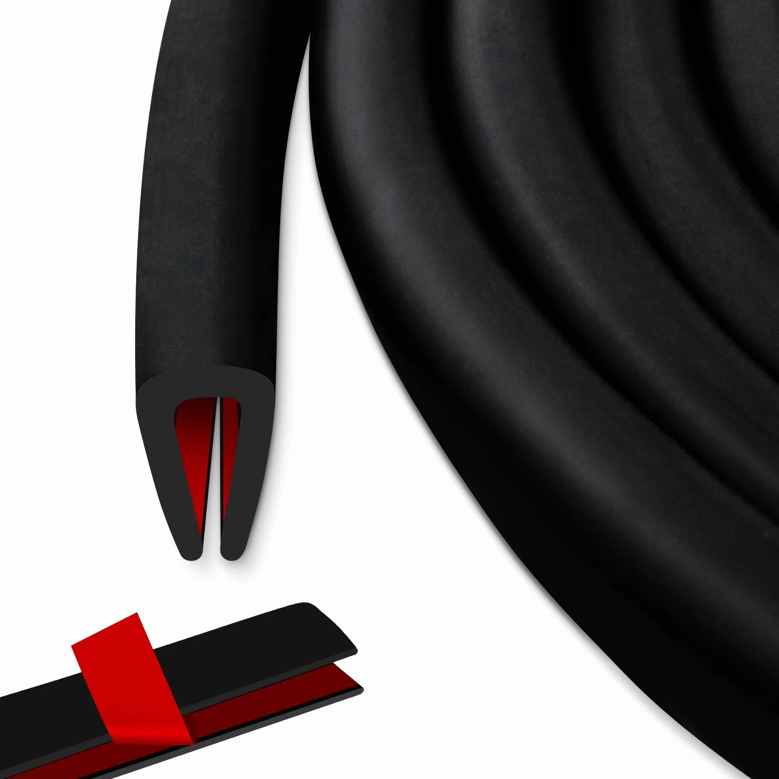 Guarnizione Ad u in Gomma 3 Meter x 2mm Guarnizioni Salva Portiere Auto, Protezione Bordi Proteggi per Porte Auto Pannelli Vetro Pannelli Metallo, Angoli del Tavolo