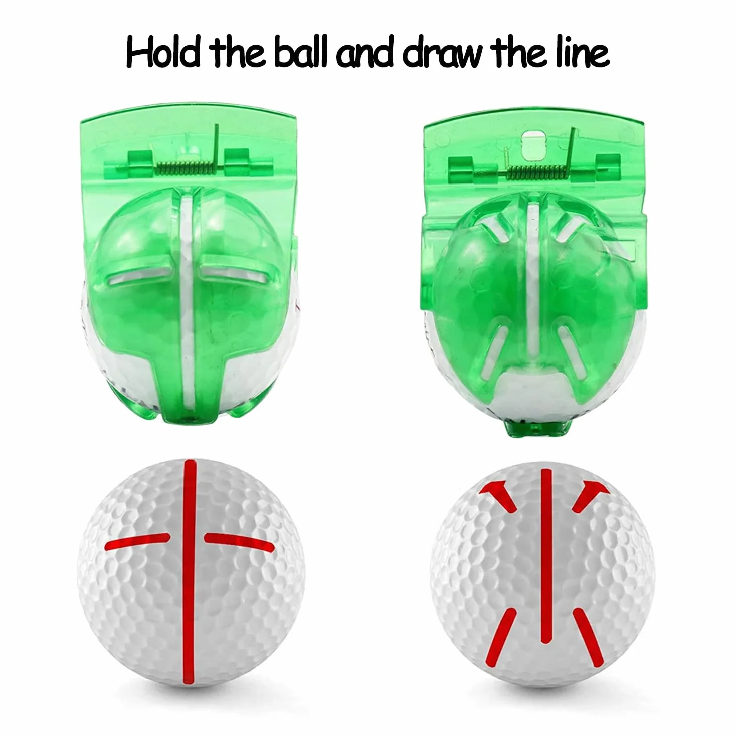 Set di allineamento per pallina da golf - Confezione da 3 inserti, 2 penne, pennarelli