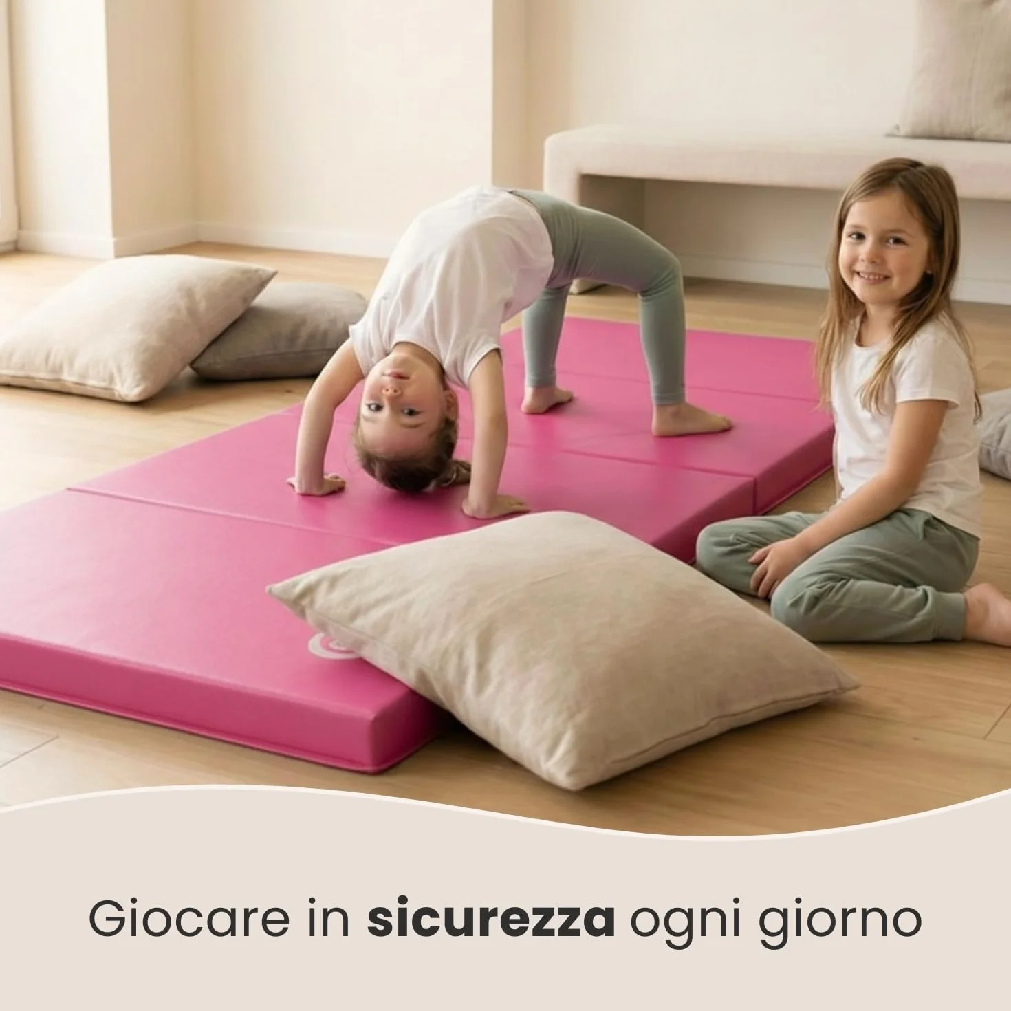 eyepower Tappetino Ginnastica Pieghevole 180x60x5 cm - Materassino Ginnico Spesso - Tappeto per Attività Artistica da Casa - Superficie per Acrobatica Yoga Sport - Tappetini Antiurto per Bambini